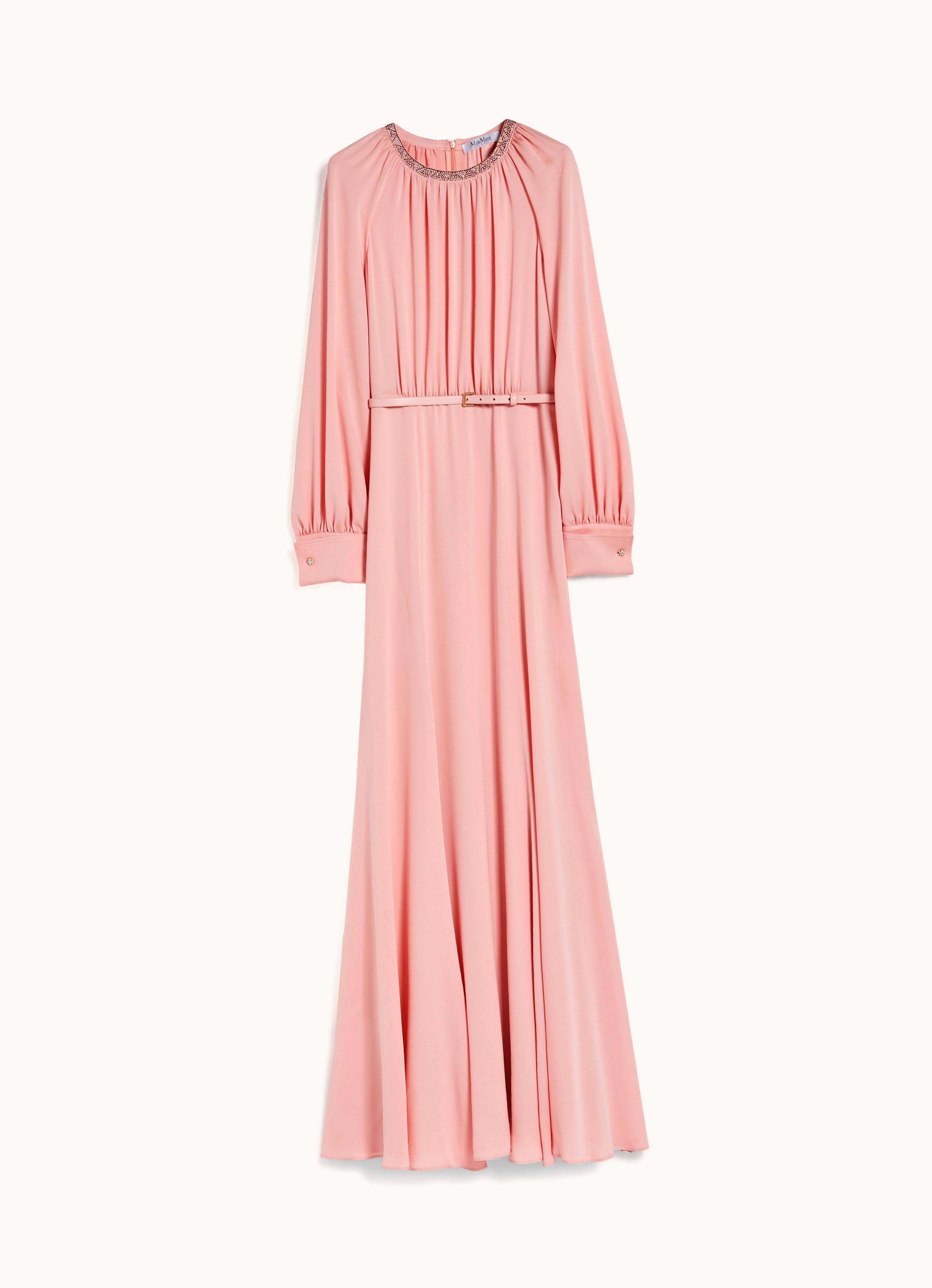 Max Mara Max Mara Long Silk Charmeuse Dress Pink Cile