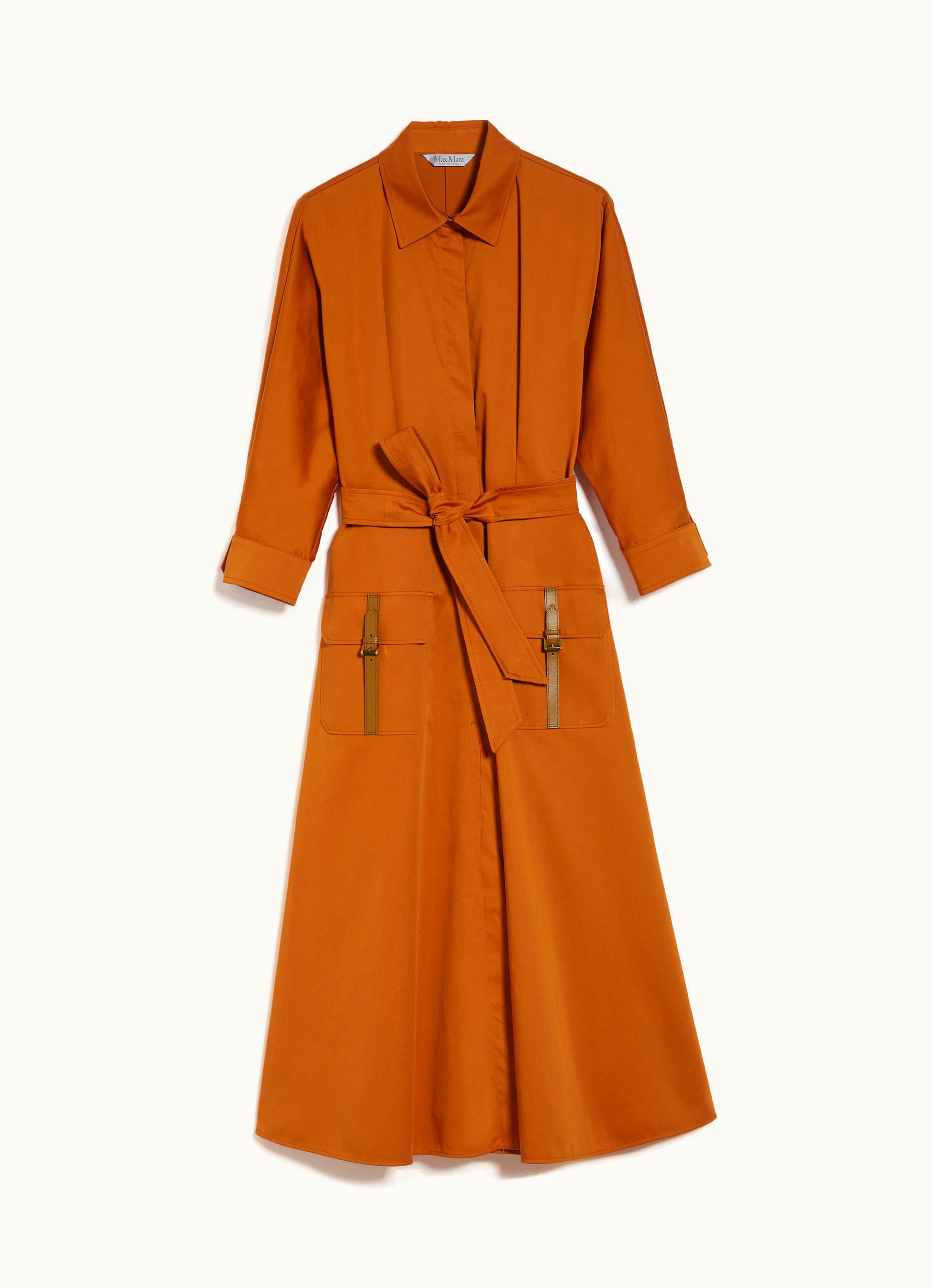 Max Mara Max Mara Satin Shirt Dress With Belt Earth Sibari
