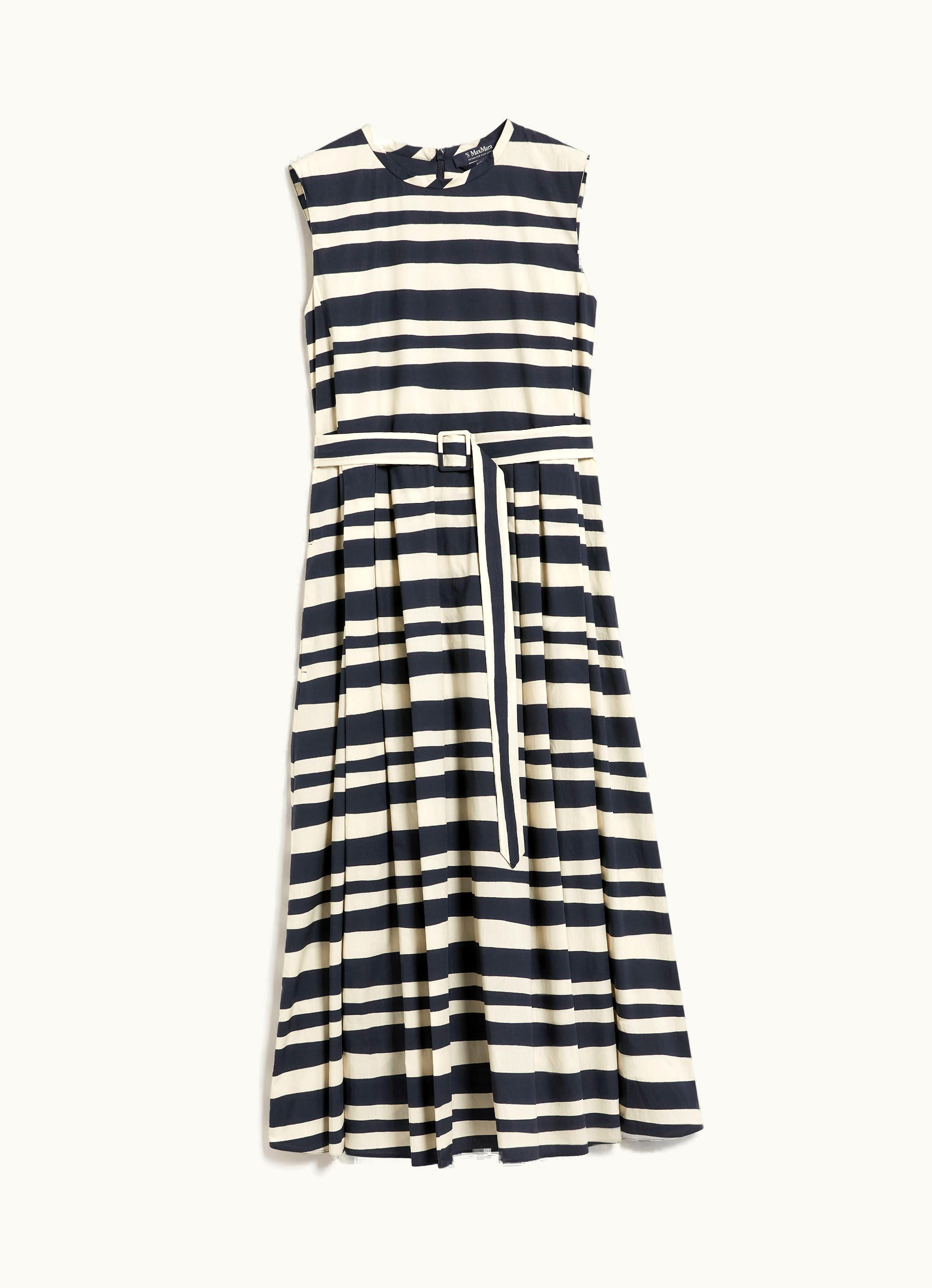 Max Mara Max Mara Printed Poplin Dress With Belt Ultramarine Esmeralda