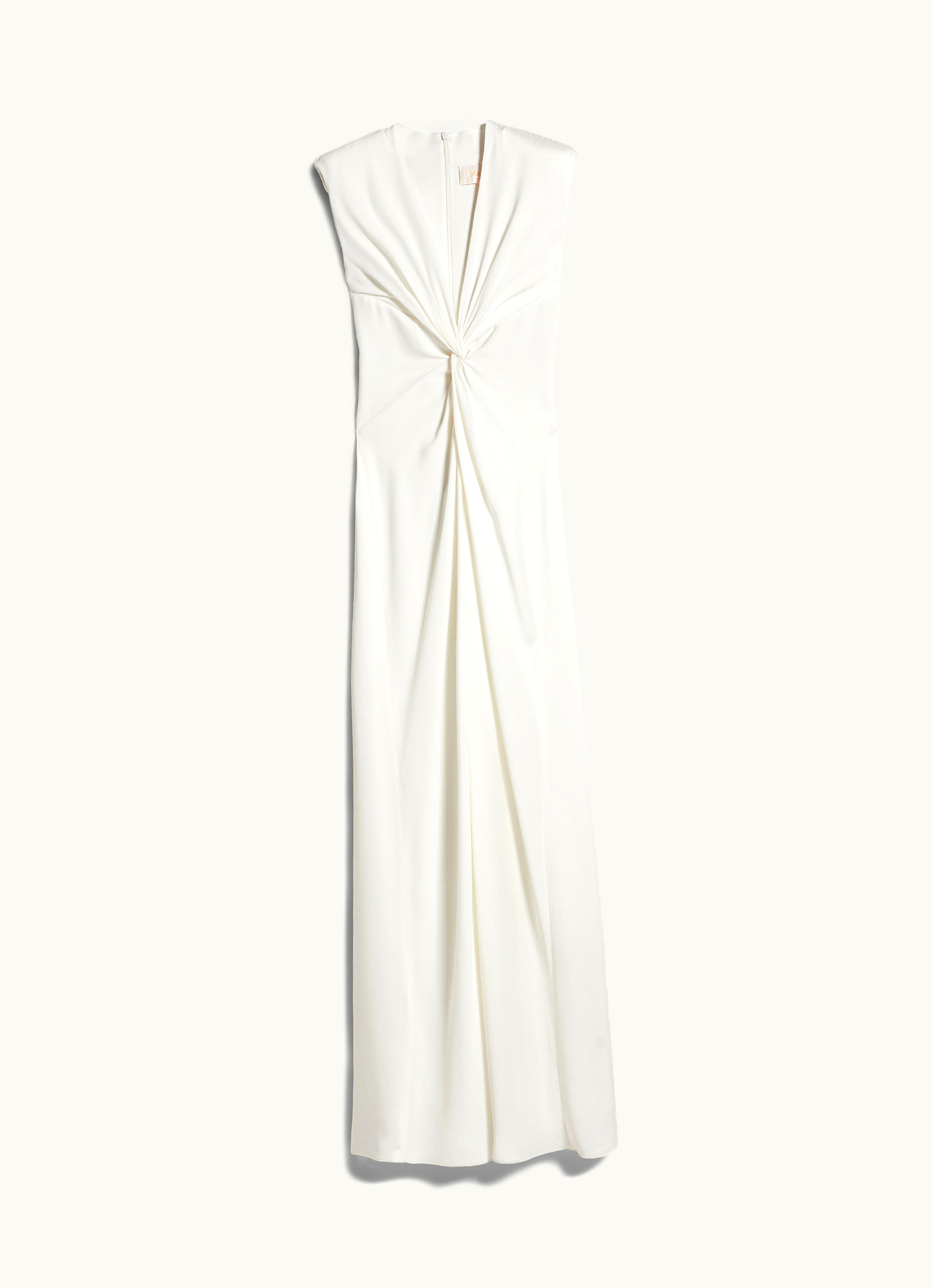Max Mara Max Mara Envers Satin Draped Dress White Pilard