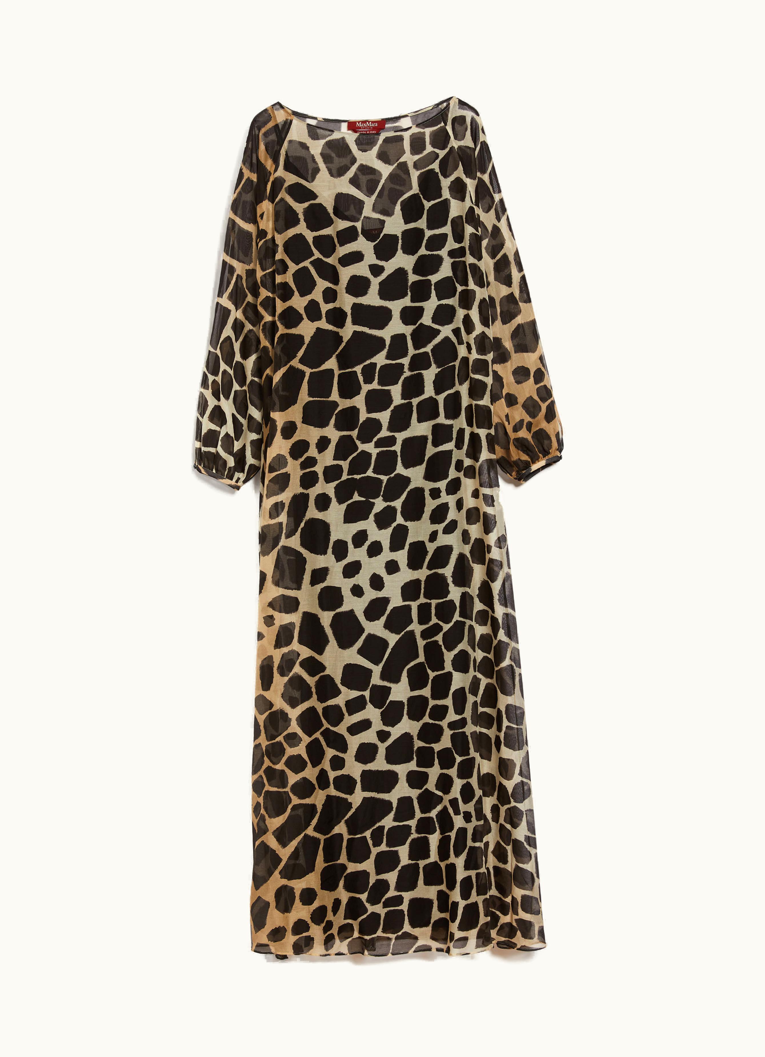Max Mara Max Mara Animal-print Muslin Kaftan Dress Beige Ulna