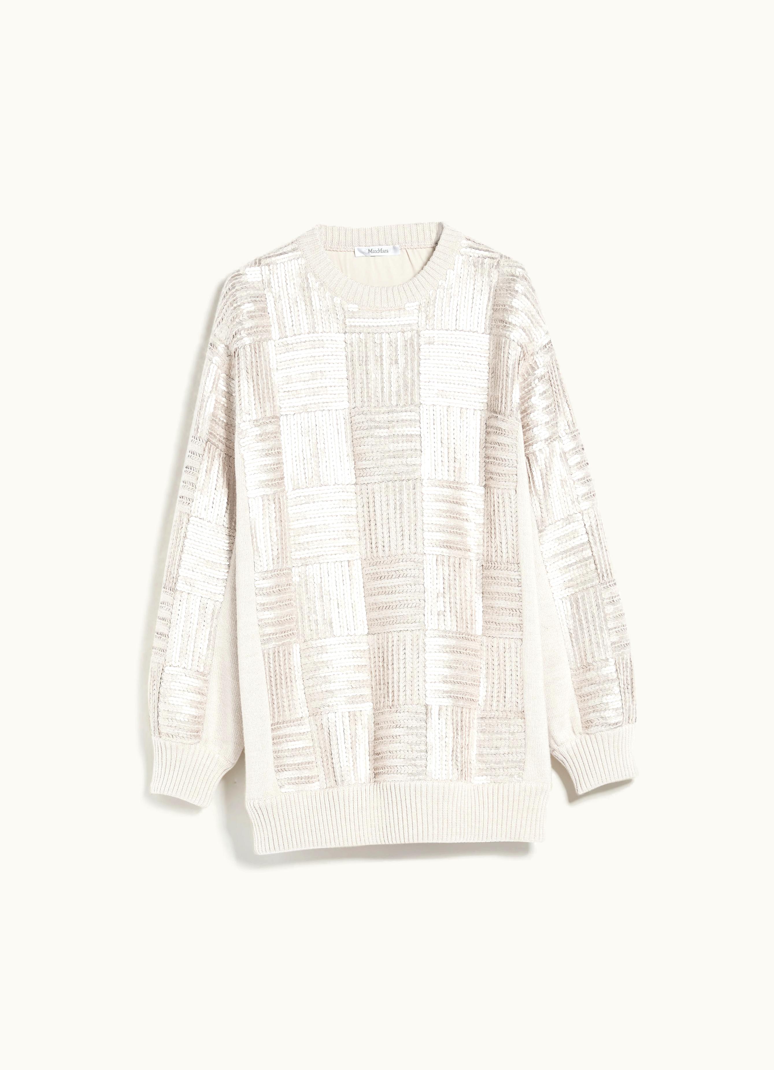 Max Mara Max Mara Wool And Sequin Mini Dress Beige Piovra