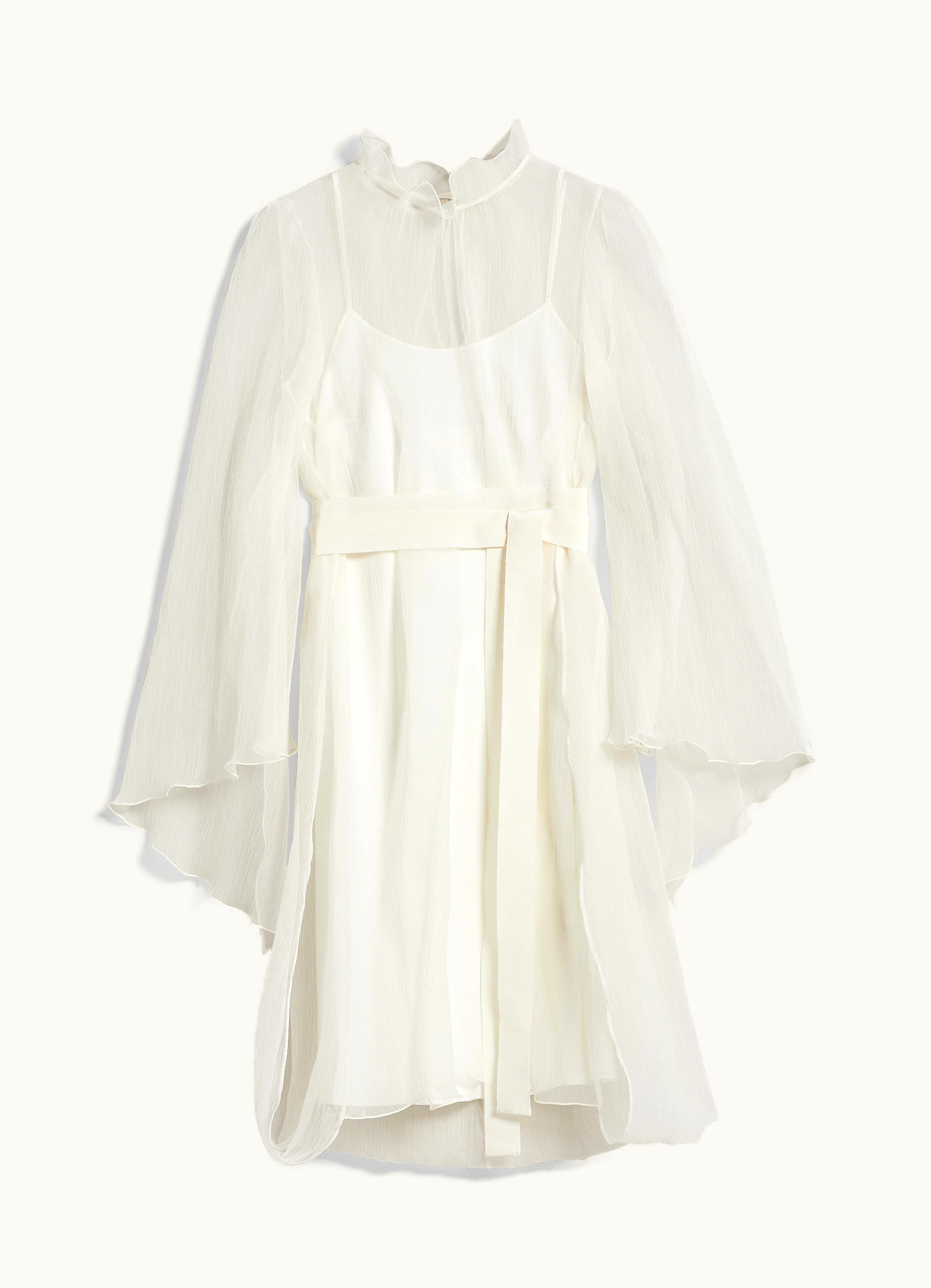 Max Mara Max Mara Short Silk Couture Dress White Alma