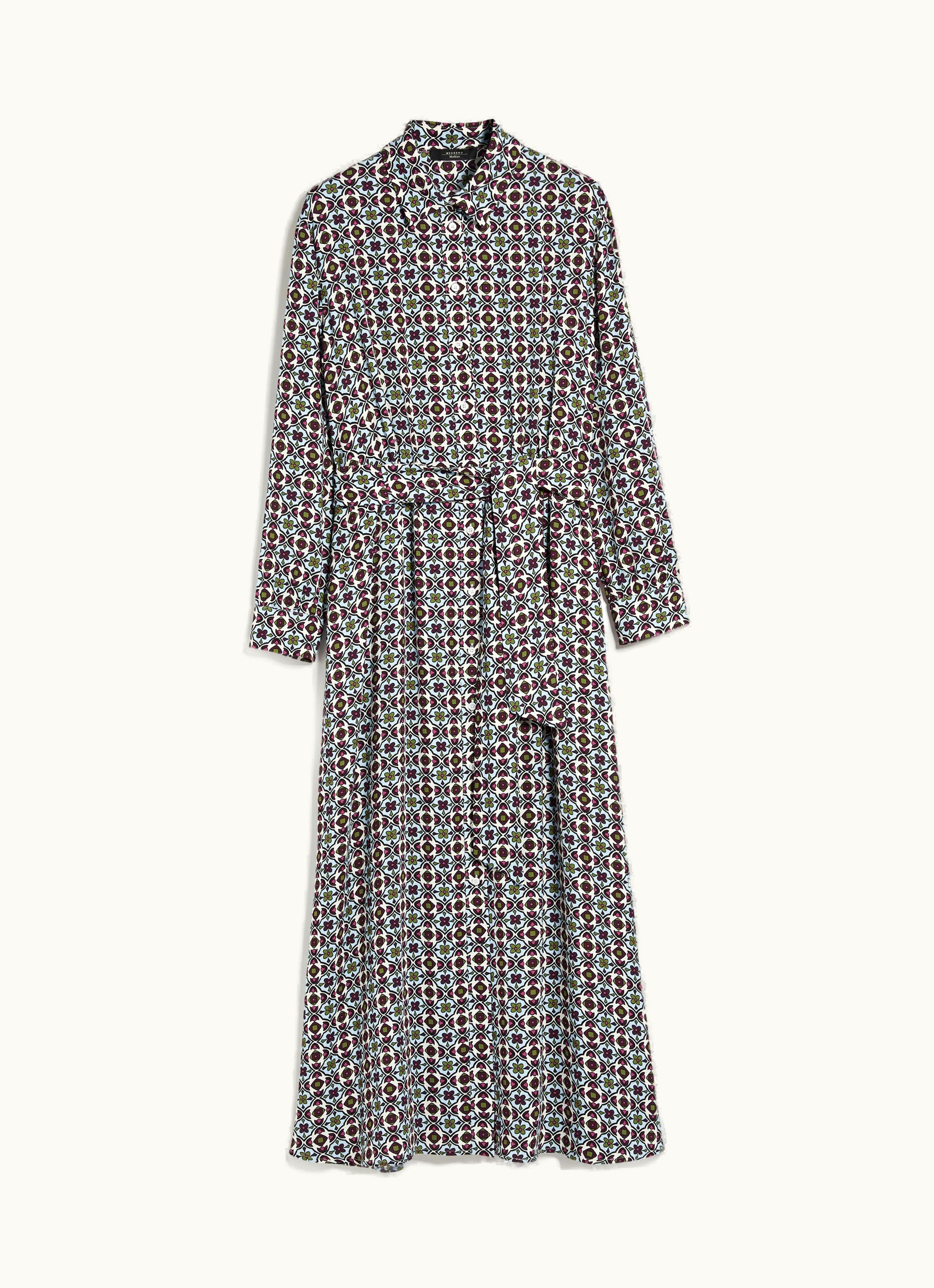 Max Mara Max Mara Viscose Georgette Shirt Dress Sky Blue Ennio