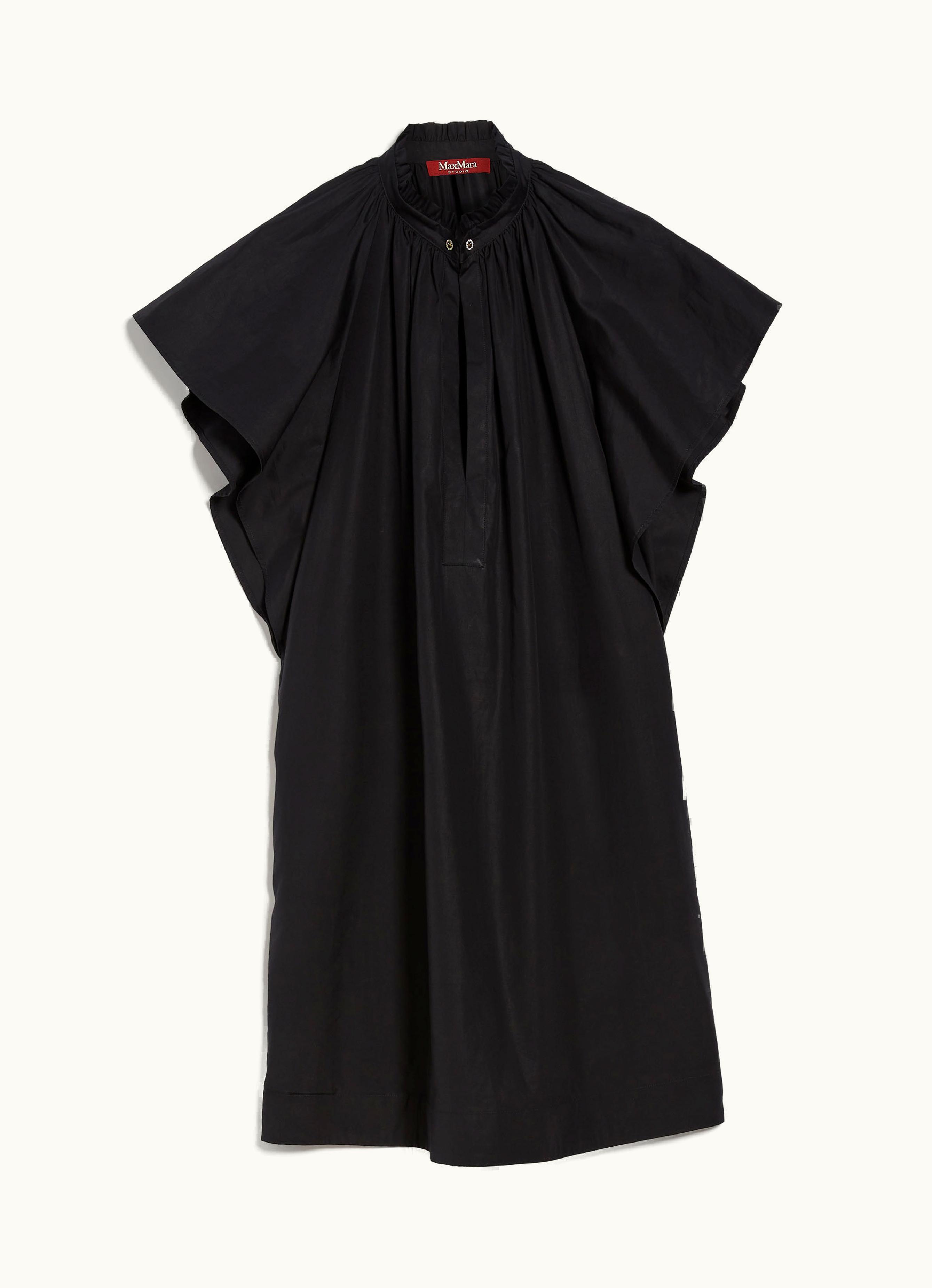 Max Mara Max Mara Poplin Mini Dress With Flounce Black Sospiro