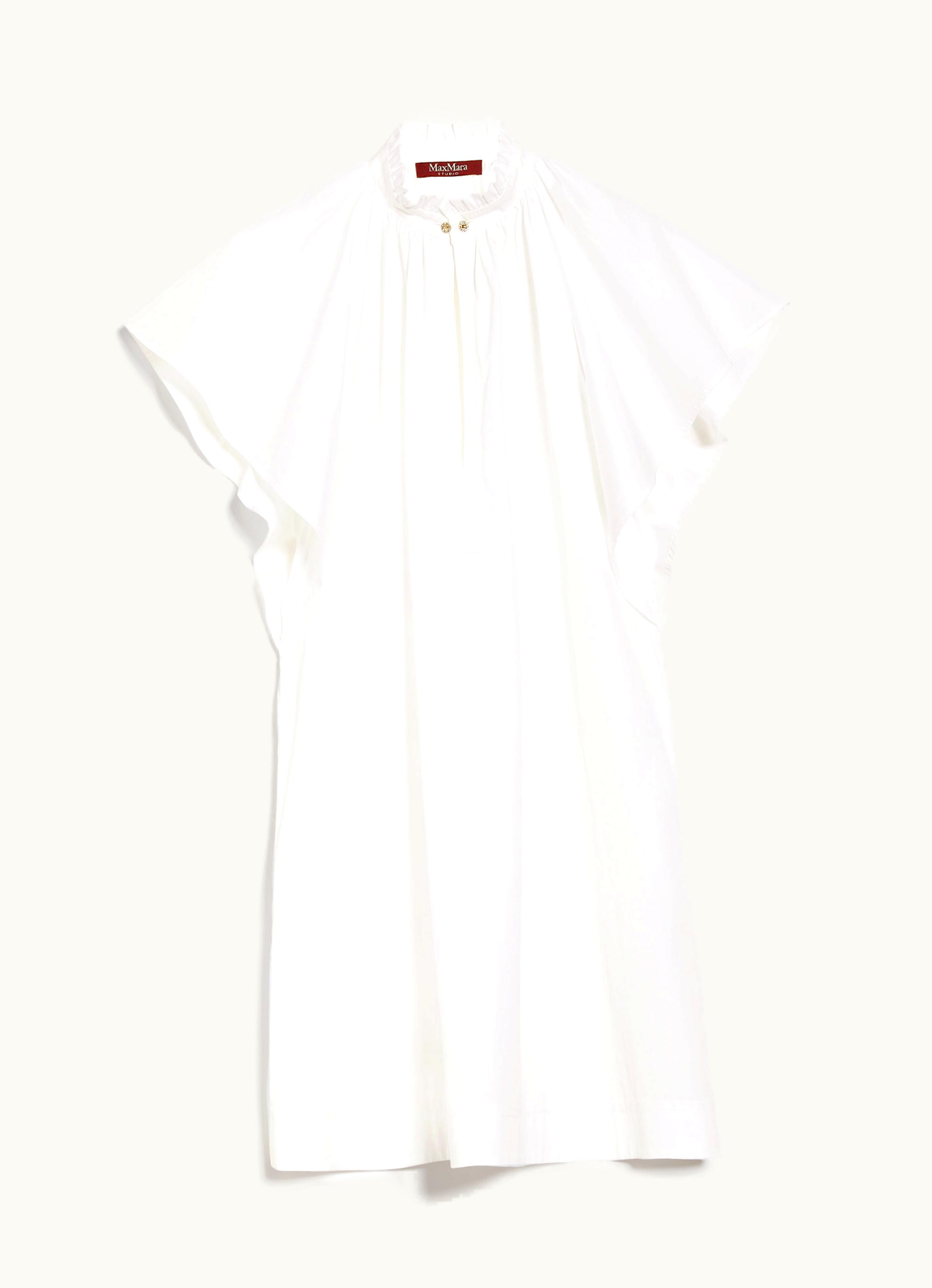 Max Mara Max Mara Poplin Mini Dress With Flounce Optical White Sospiro