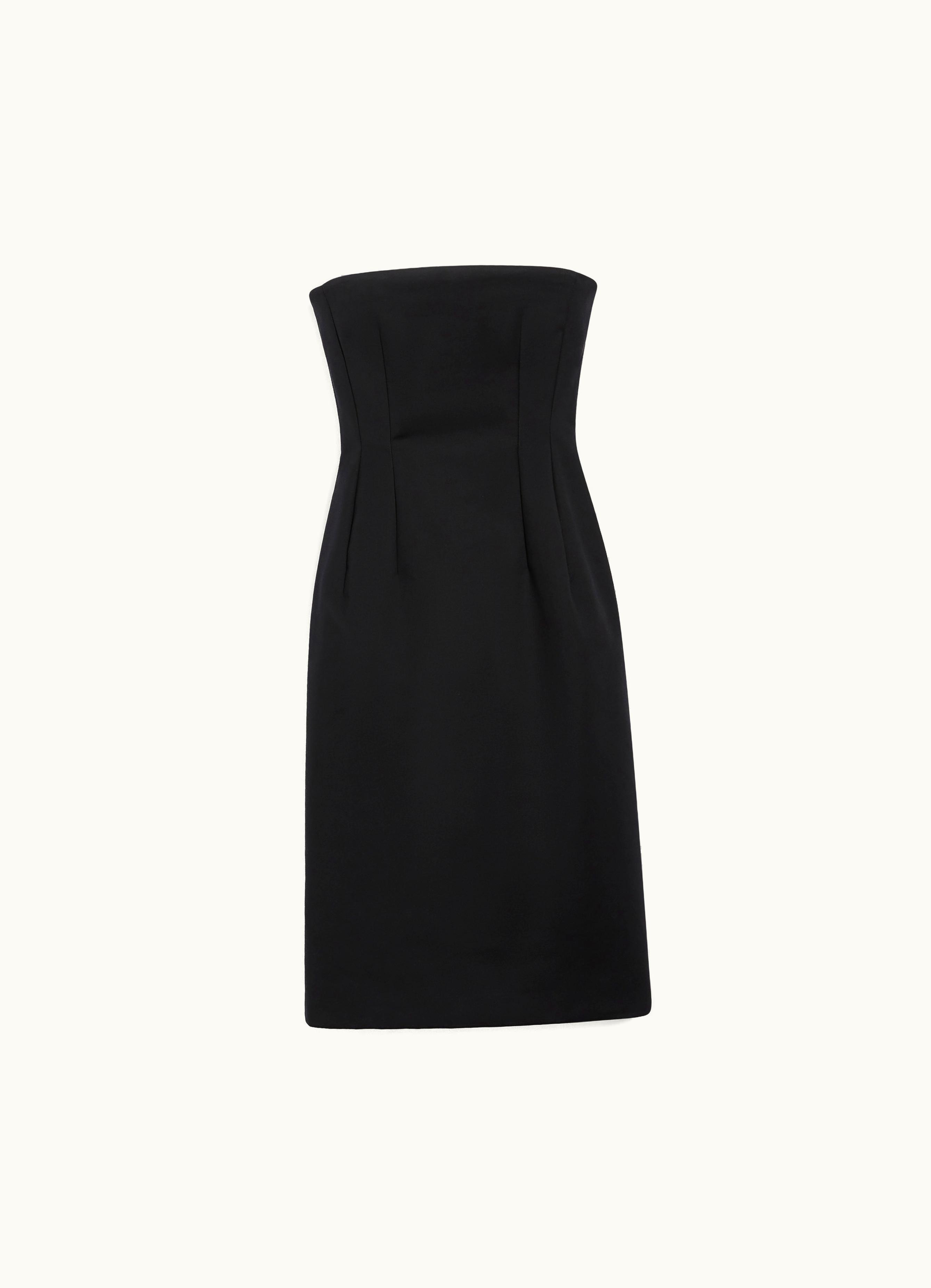 Max Mara Max Mara Double-faced Cotton Bustier Dress Black Editta