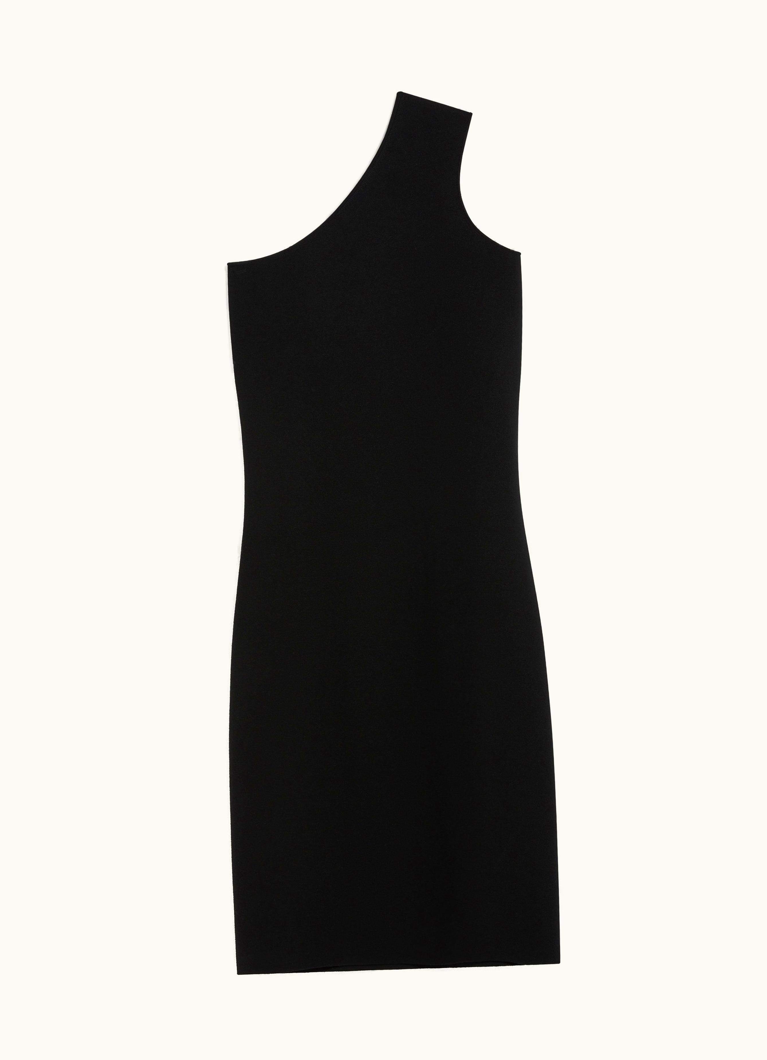 Max Mara Max Mara Knitted Viscose one-shoulder Dress Black Palma