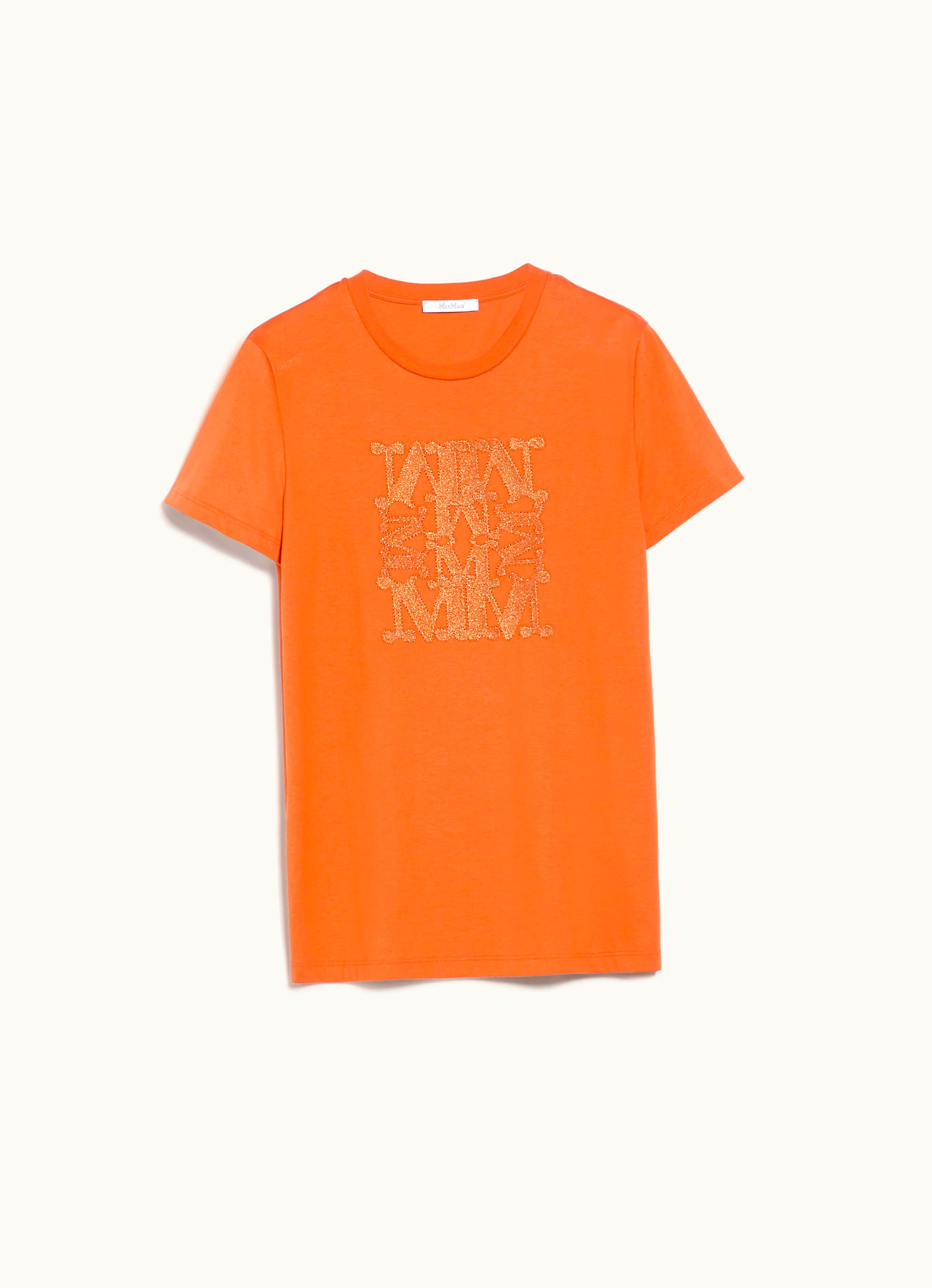 Max Mara Max Mara Cotton T-shirt With Appliqué Earth Taverna