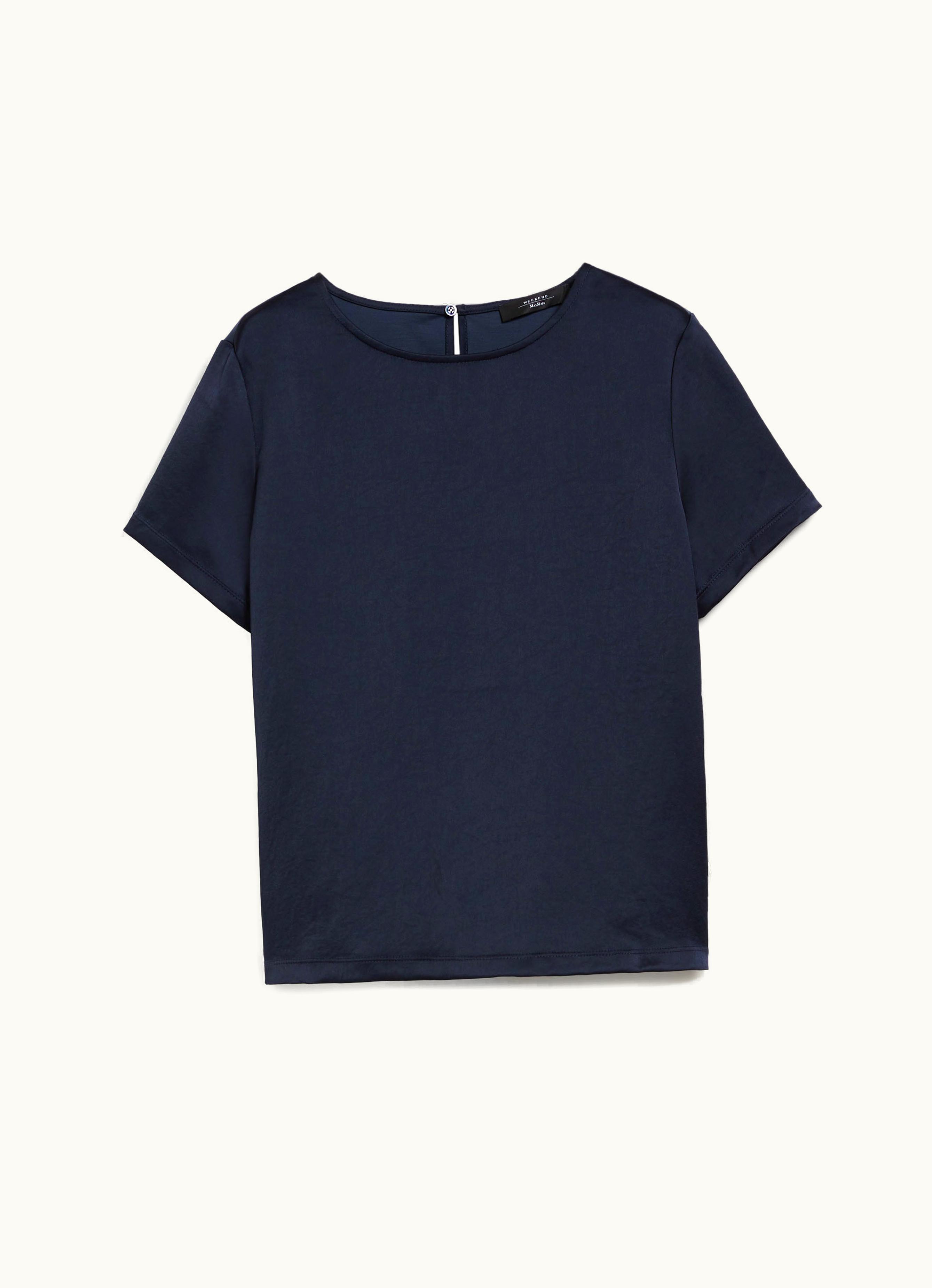 Max Mara Max Mara Technical Satin And Jersey T-shirt Navy Torres