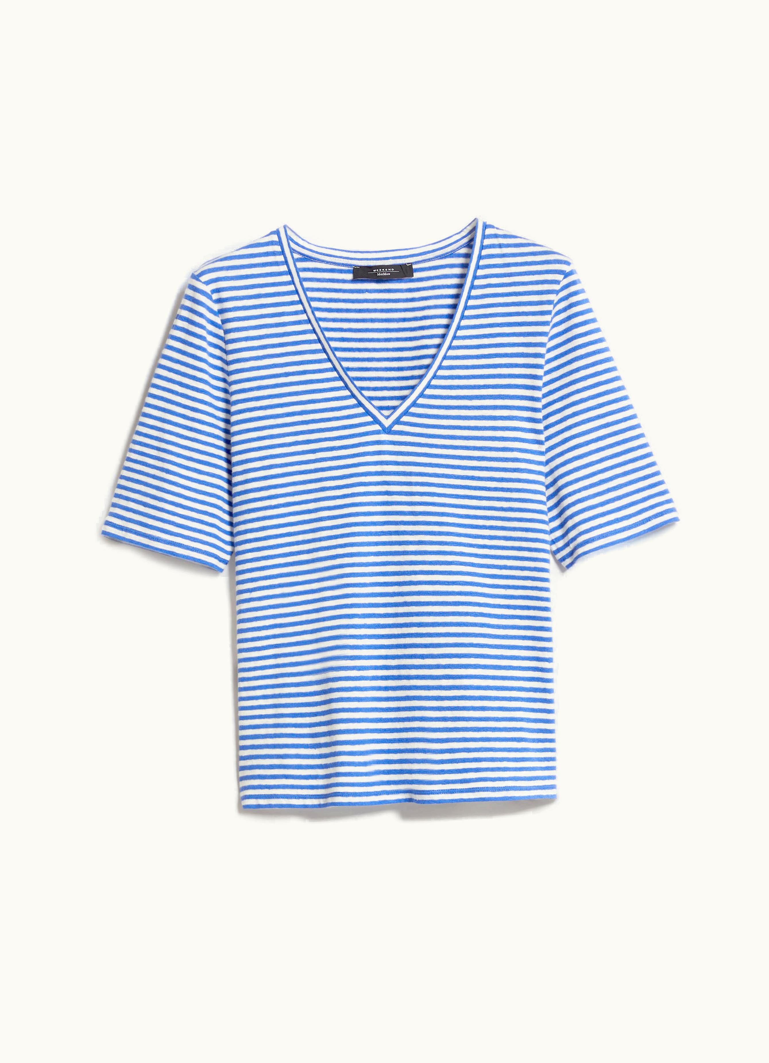 Max Mara Max Mara Linen Jersey T-shirt Cornflower Blue Brunate