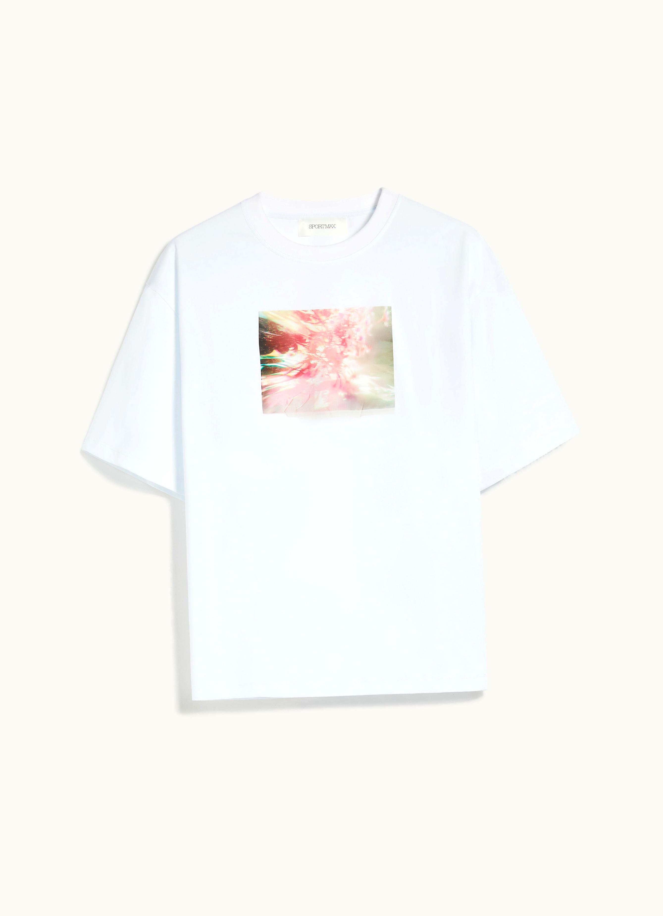 Max Mara Max Mara Printed Jersey T-shirt Optical White Clarion