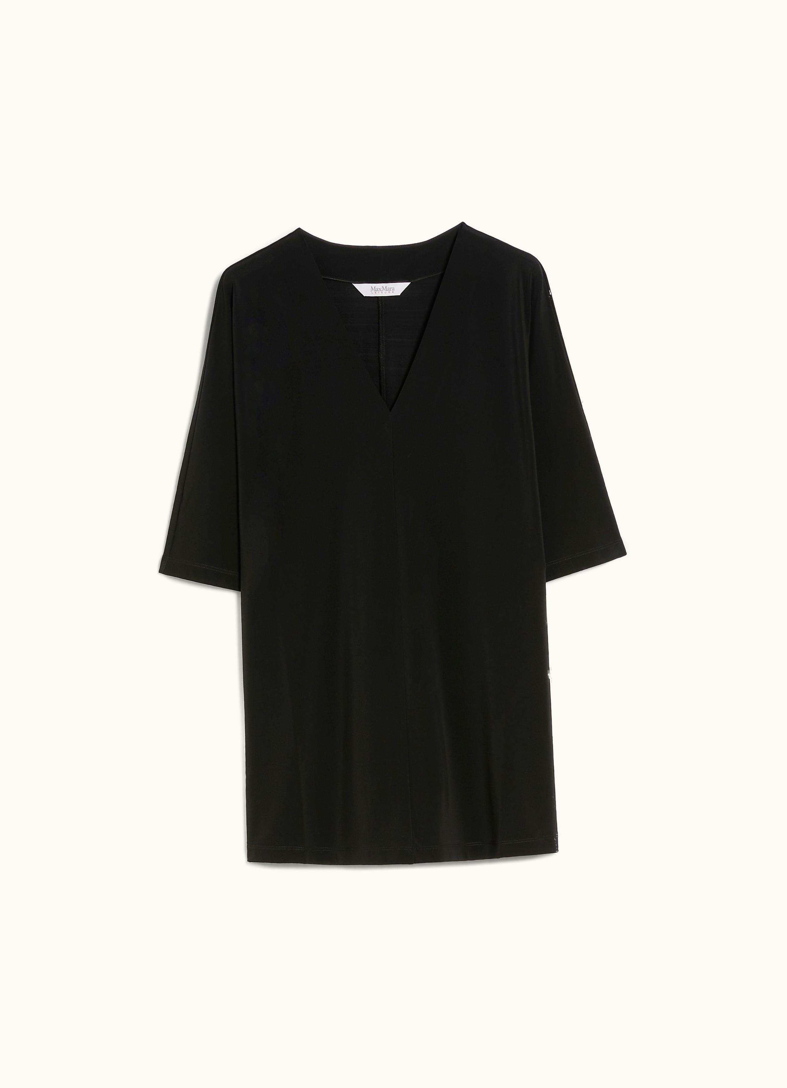 Max Mara Max Mara Oversized Jersey Crepe Tunic Black Linfa
