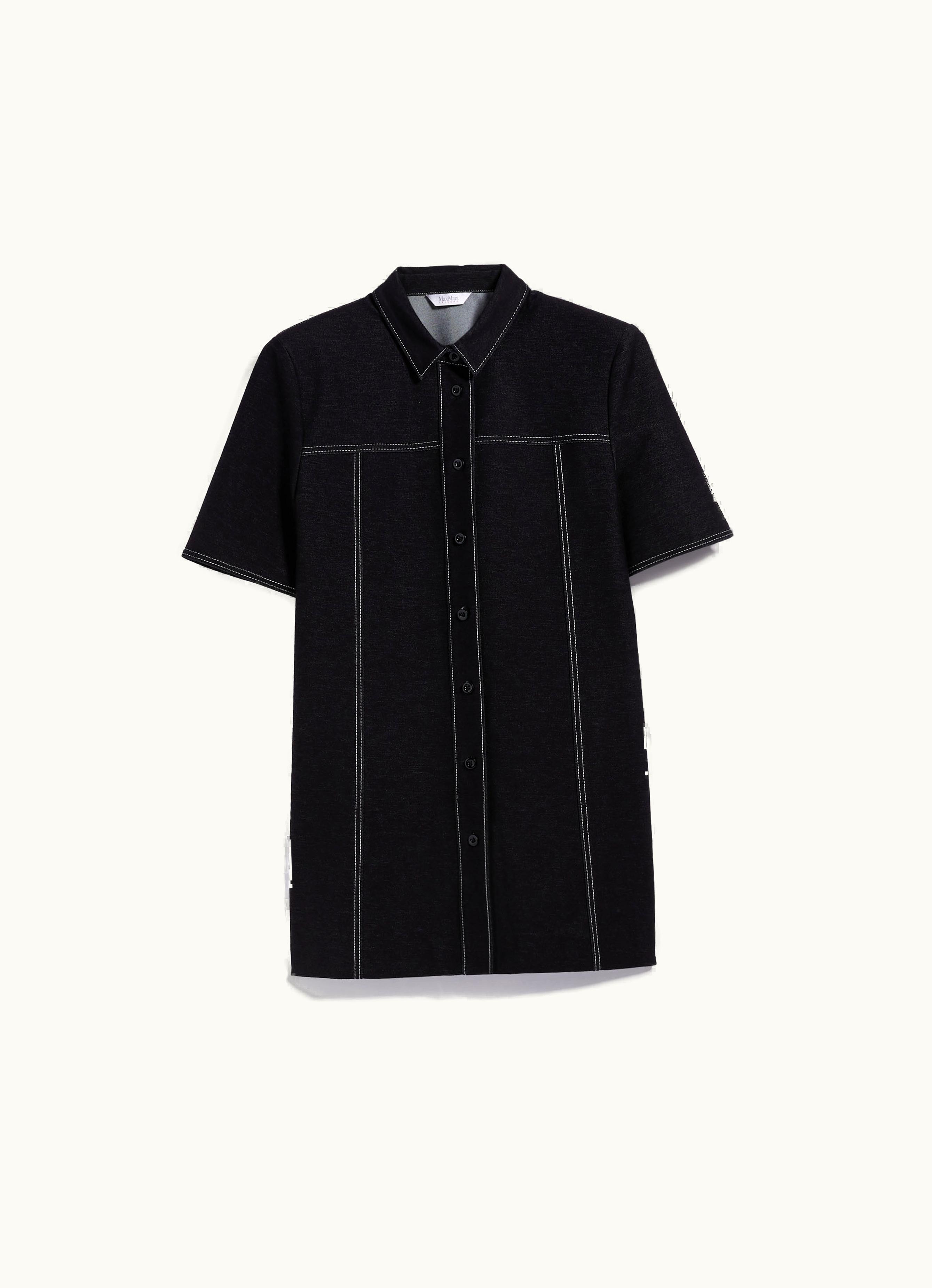 Max Mara Max Mara Denim-look Jersey tunic-style Shirt Black Rea