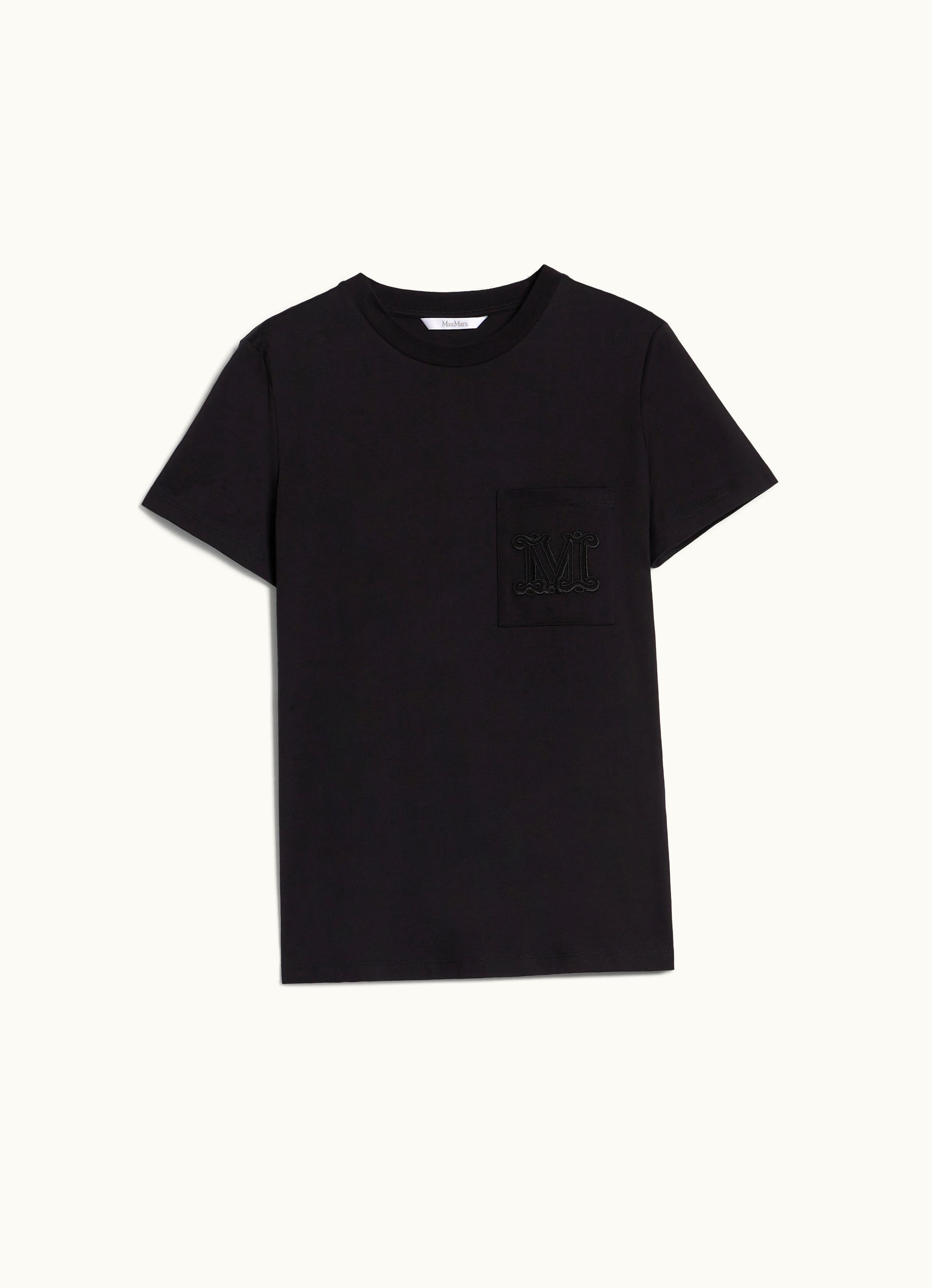 Max Mara Max Mara Cotton T-shirt With Pocket Black Papaia1