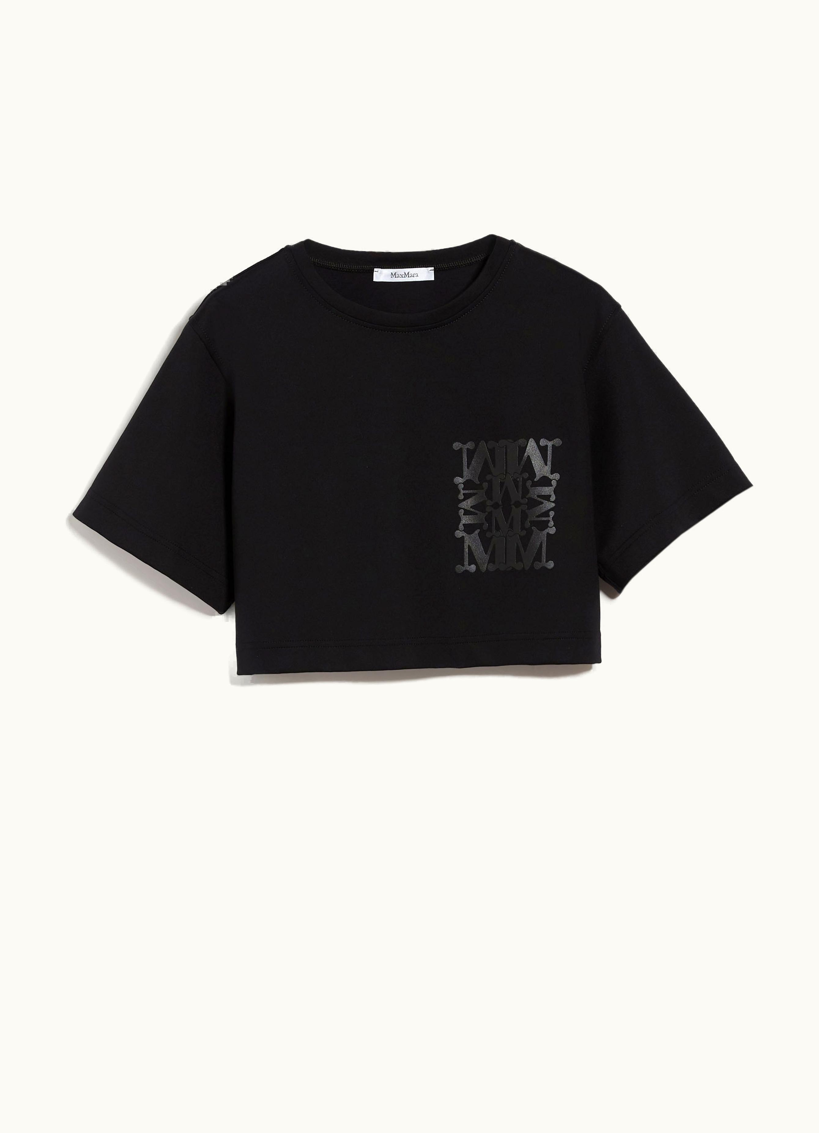 Max Mara Max Mara Scuba Jersey Cropped T-shirt Black Messico
