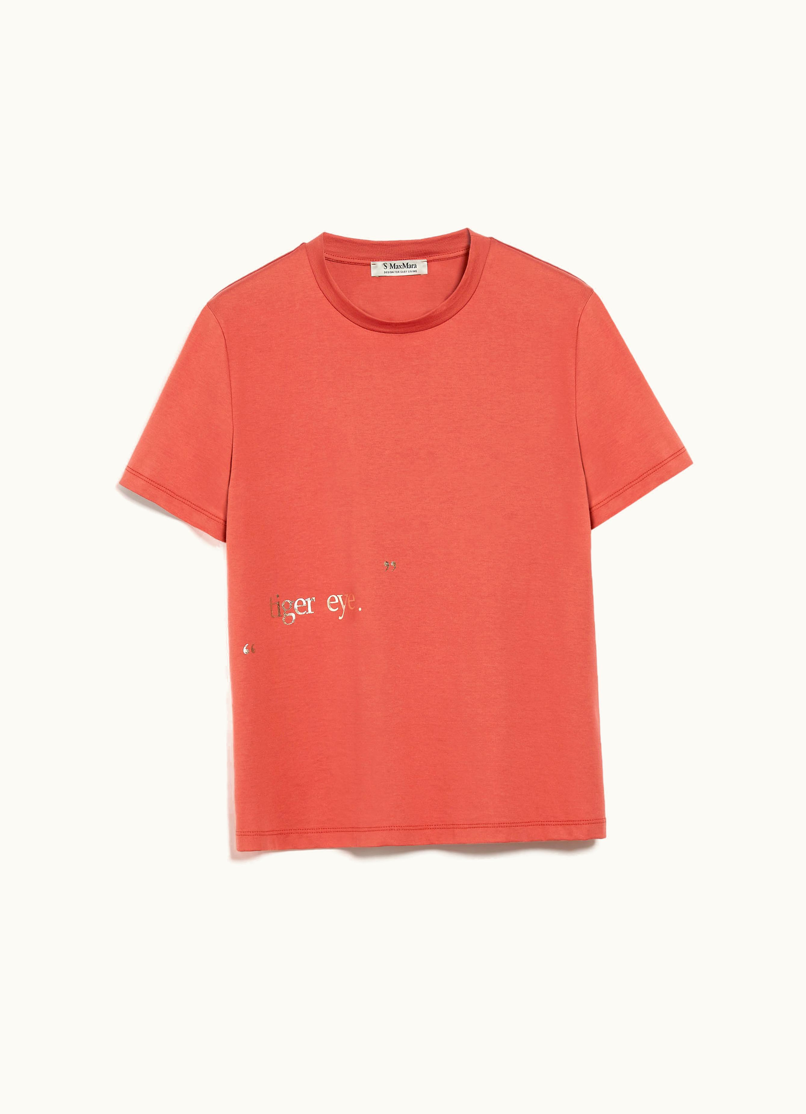 Max Mara Max Mara Cotton Jersey Print T-shirt Orange Orlanda