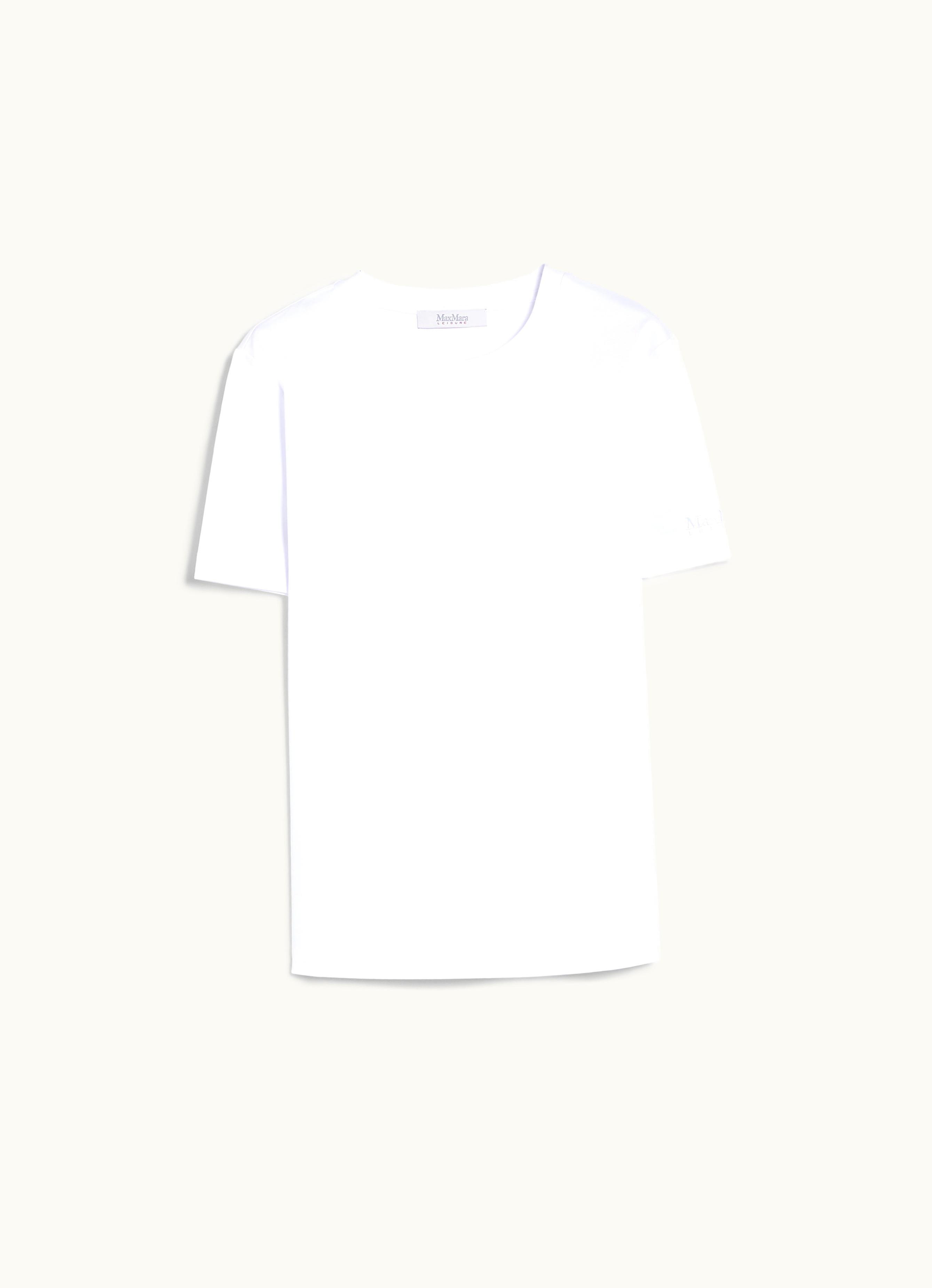 Max Mara Max Mara Slim-fit Cotton And Modal T-shirt Optical White Cosmo