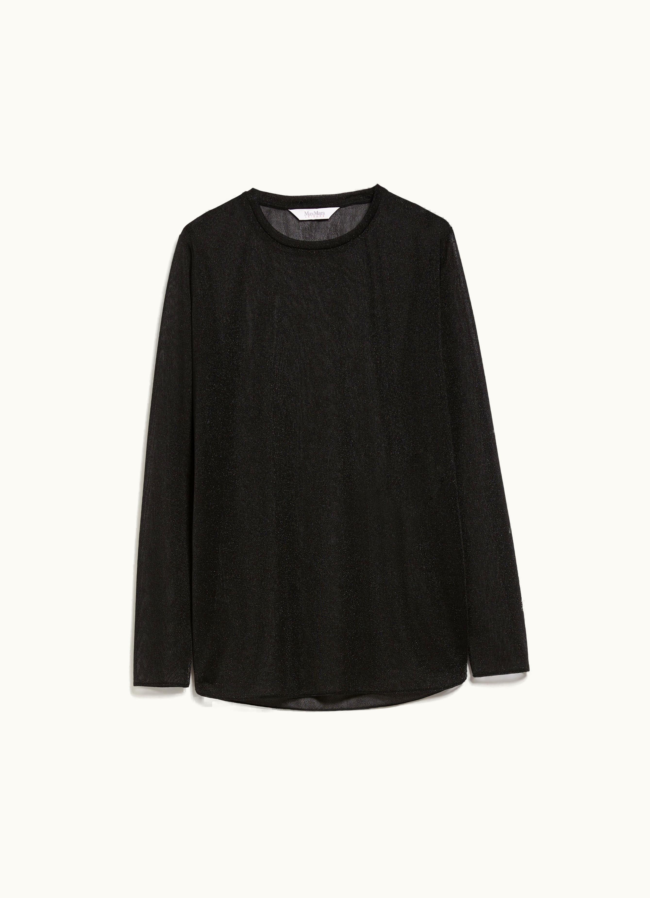 Max Mara Max Mara Crepe Jersey And Lurex T-shirt Black Etra