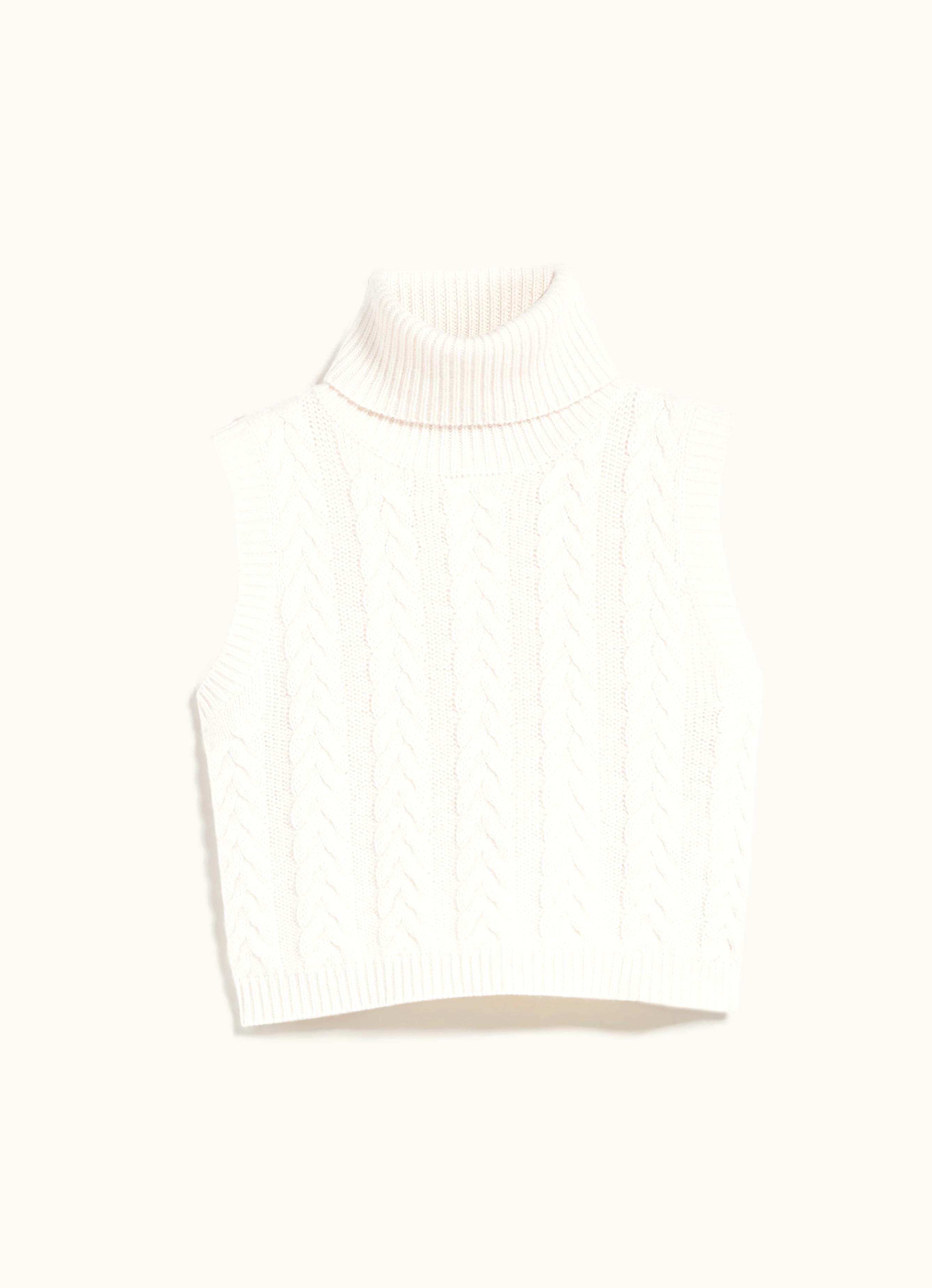Max Mara Max Mara Sleeveless Cashmere Crop Top Ivory Oscuro