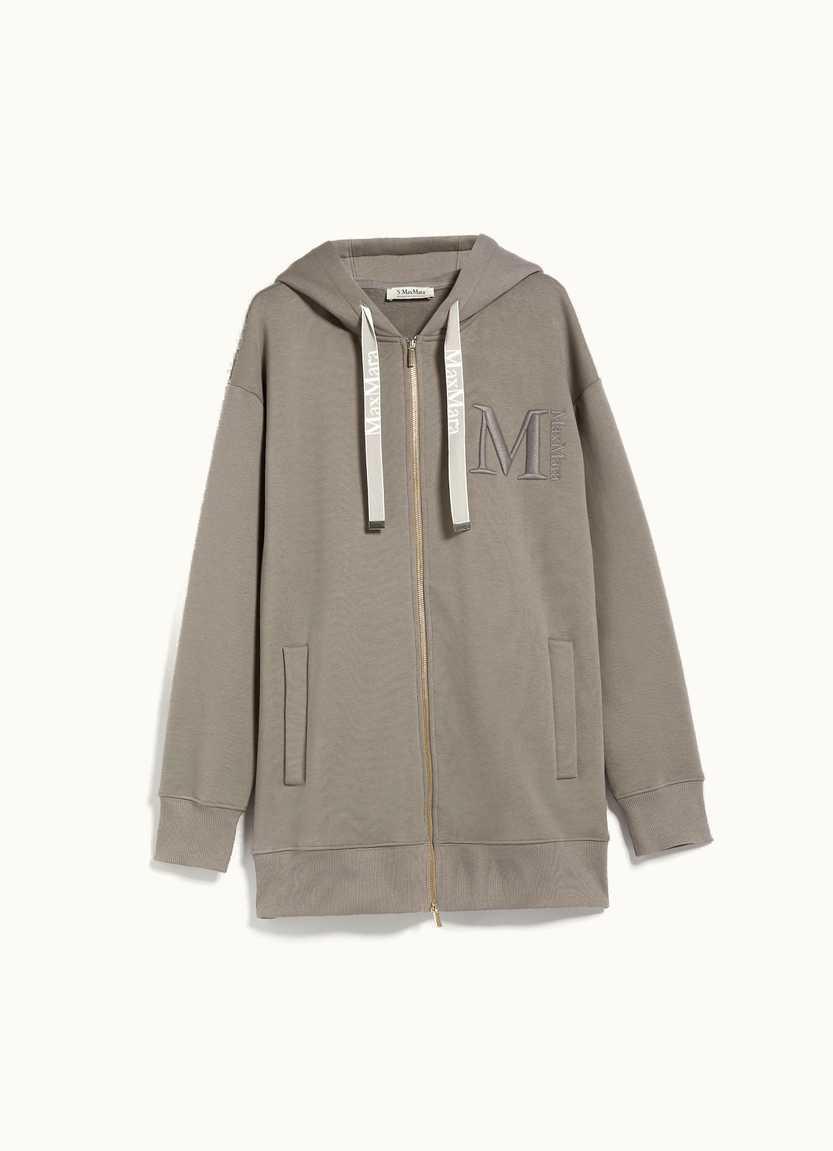 Max Mara Max Mara Zip-up Jersey Sweatshirt Light Grey Pecos