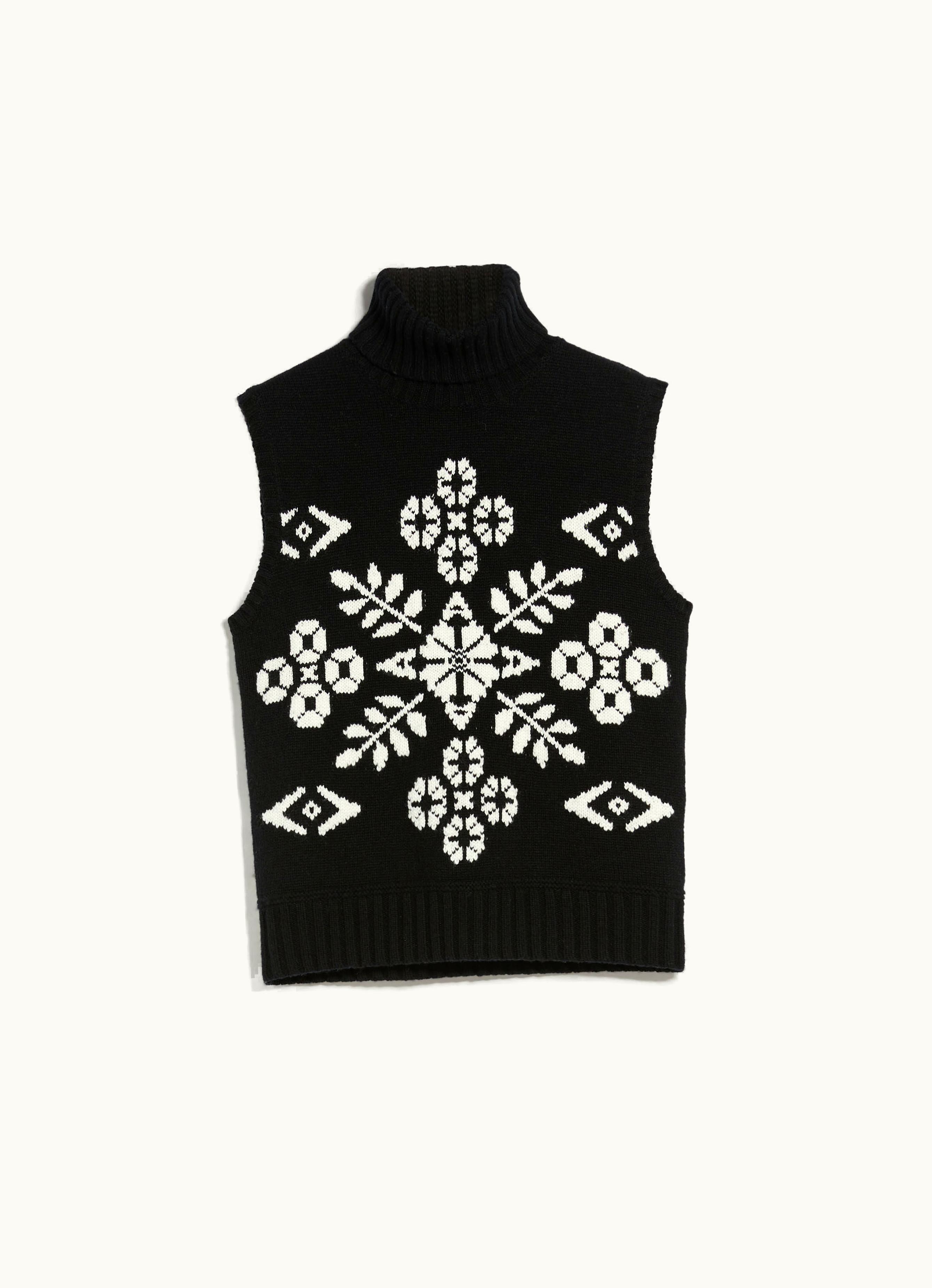 Max Mara Max Mara Wool And Cashmere Jacquard Jumper Black Vivy