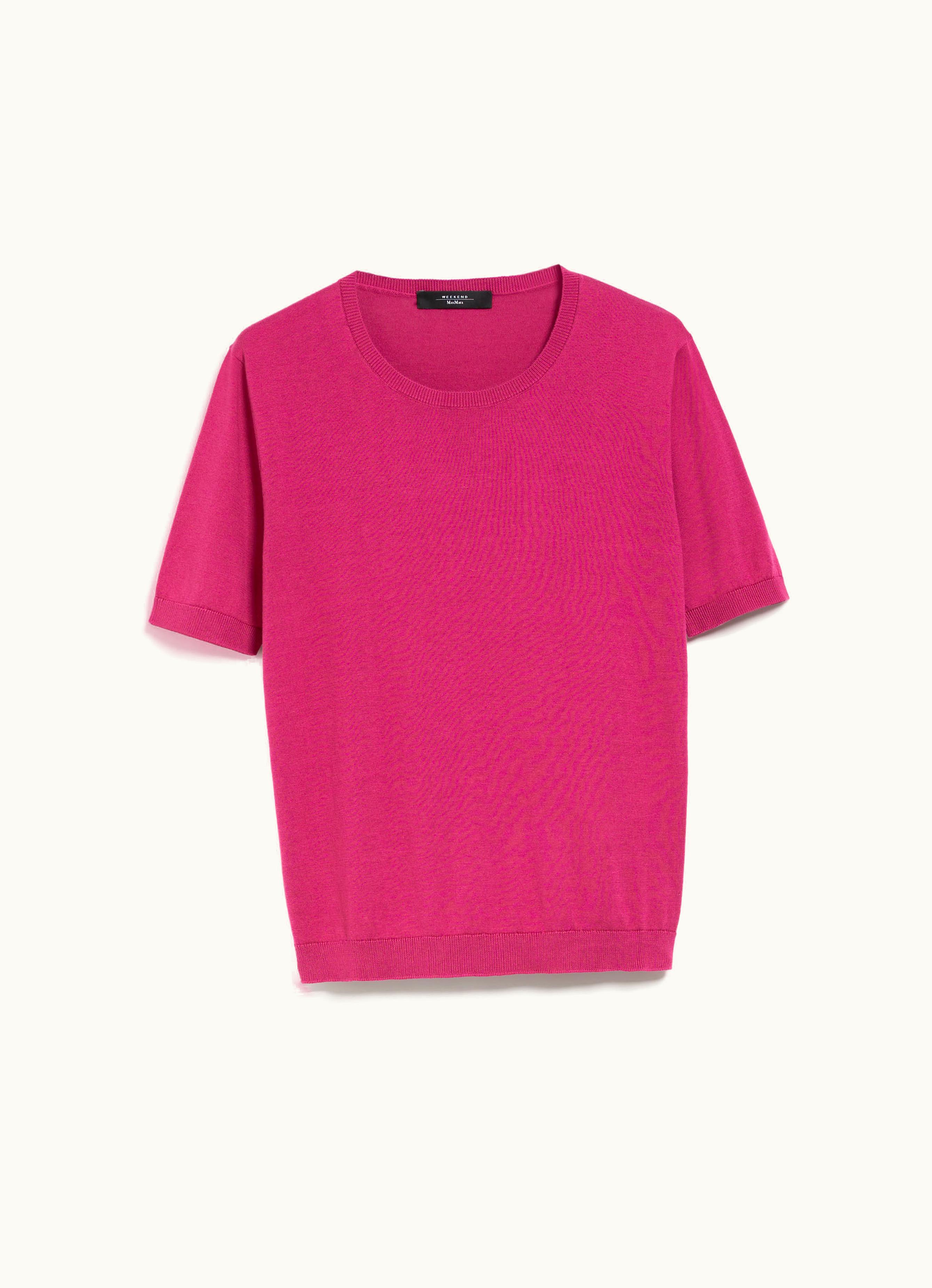 Max Mara Max Mara Silk And Cotton Yarn T-shirt Fuchsia Zibetto