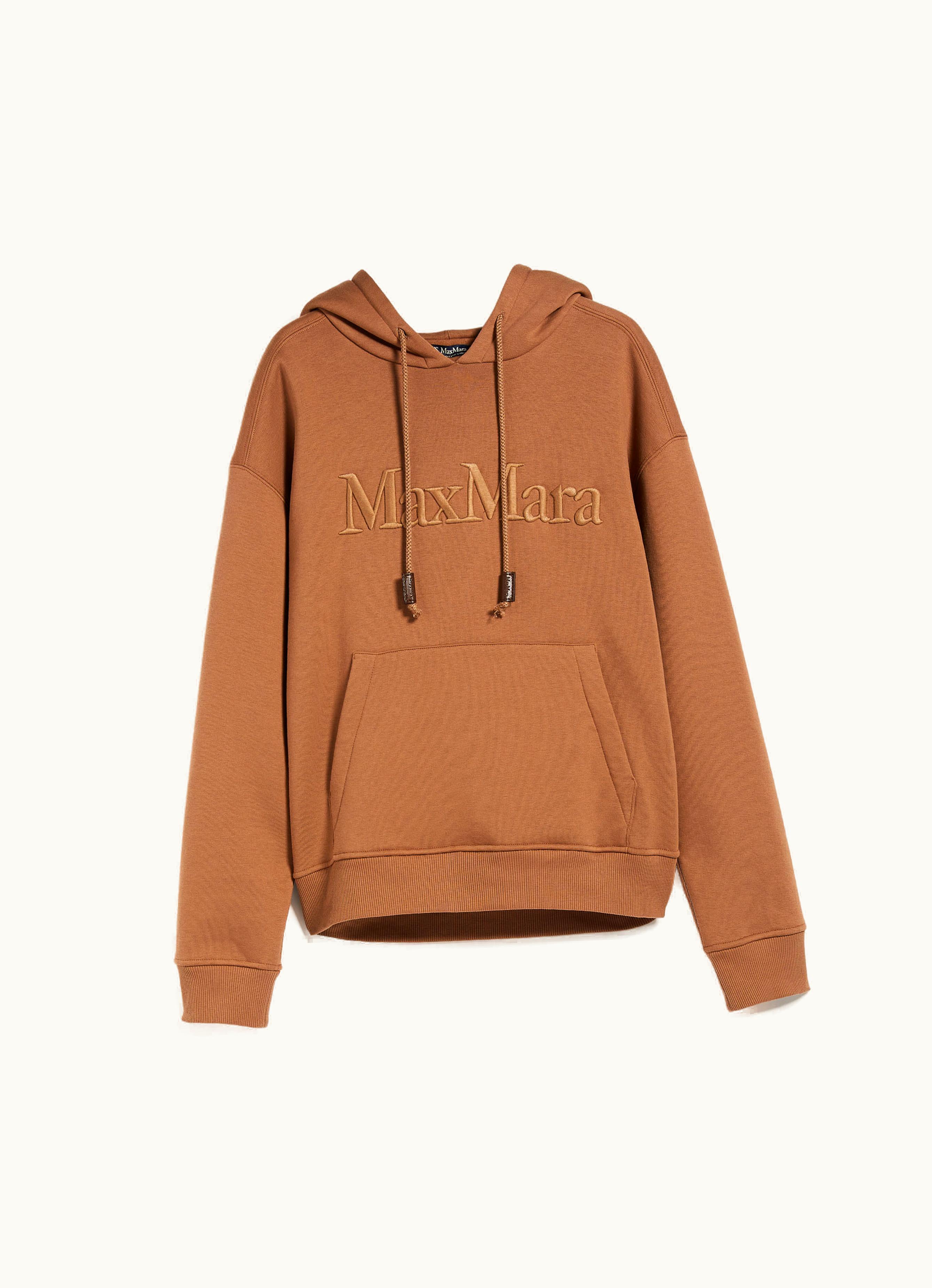 Max Mara Max Mara Jersey Sweatshirt With Embroidery Hazelnut Brown Agre