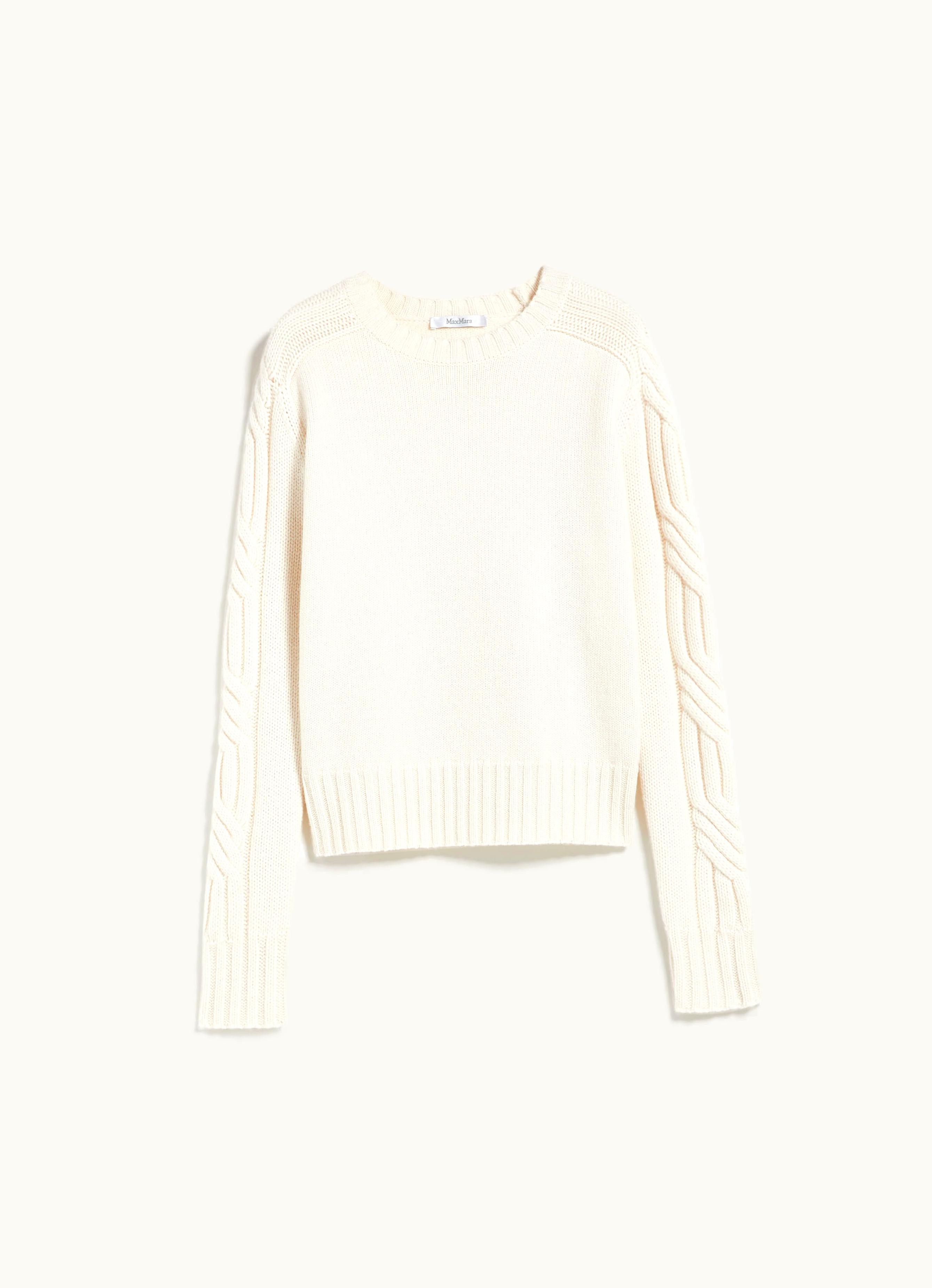 Max Mara Max Mara Pure Cashmere crew-neck Jumper Optical White Berlina