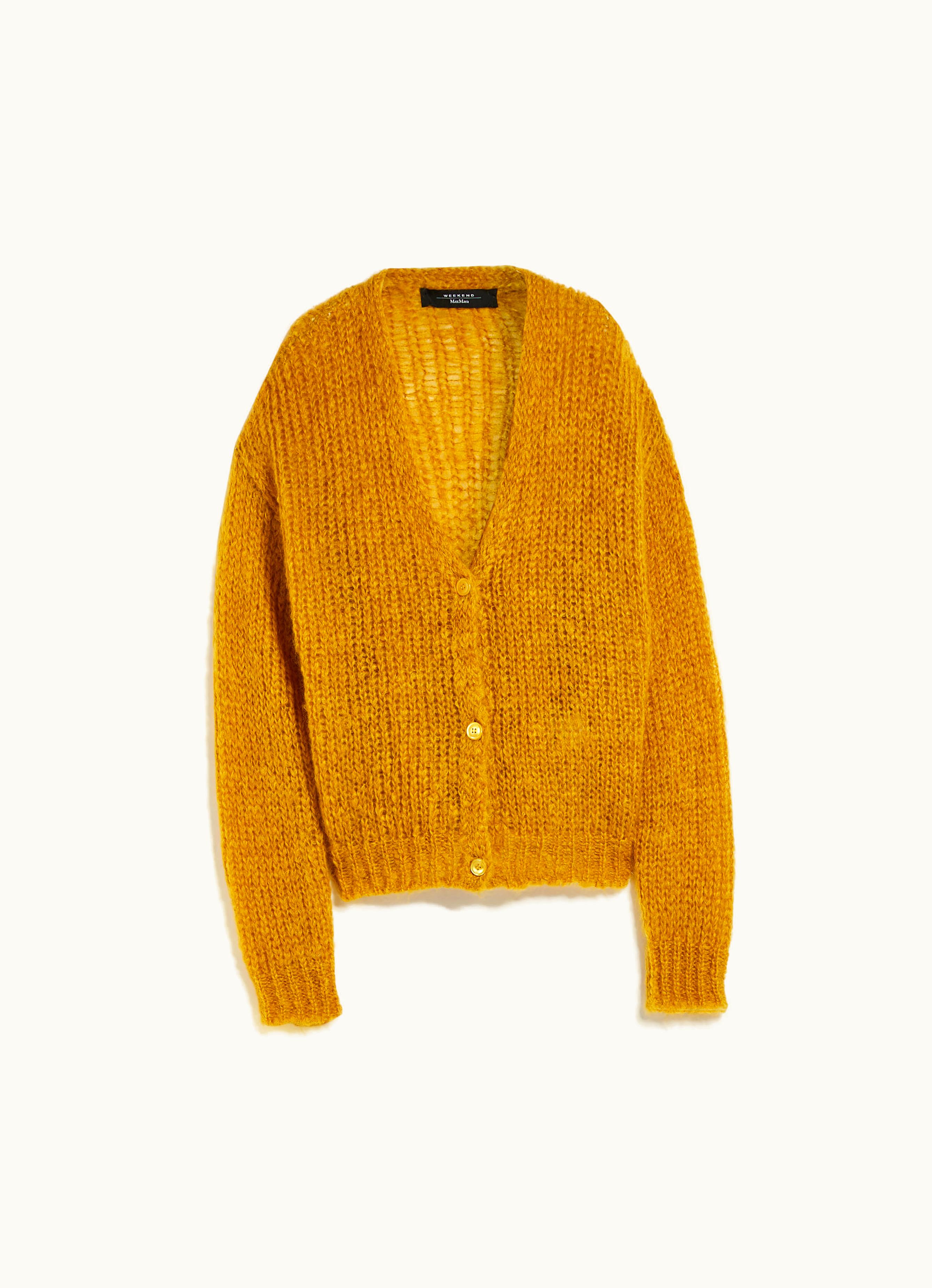 Max Mara Max Mara Oversized rib-knit Mohair Cardigan Mustard Gerarda