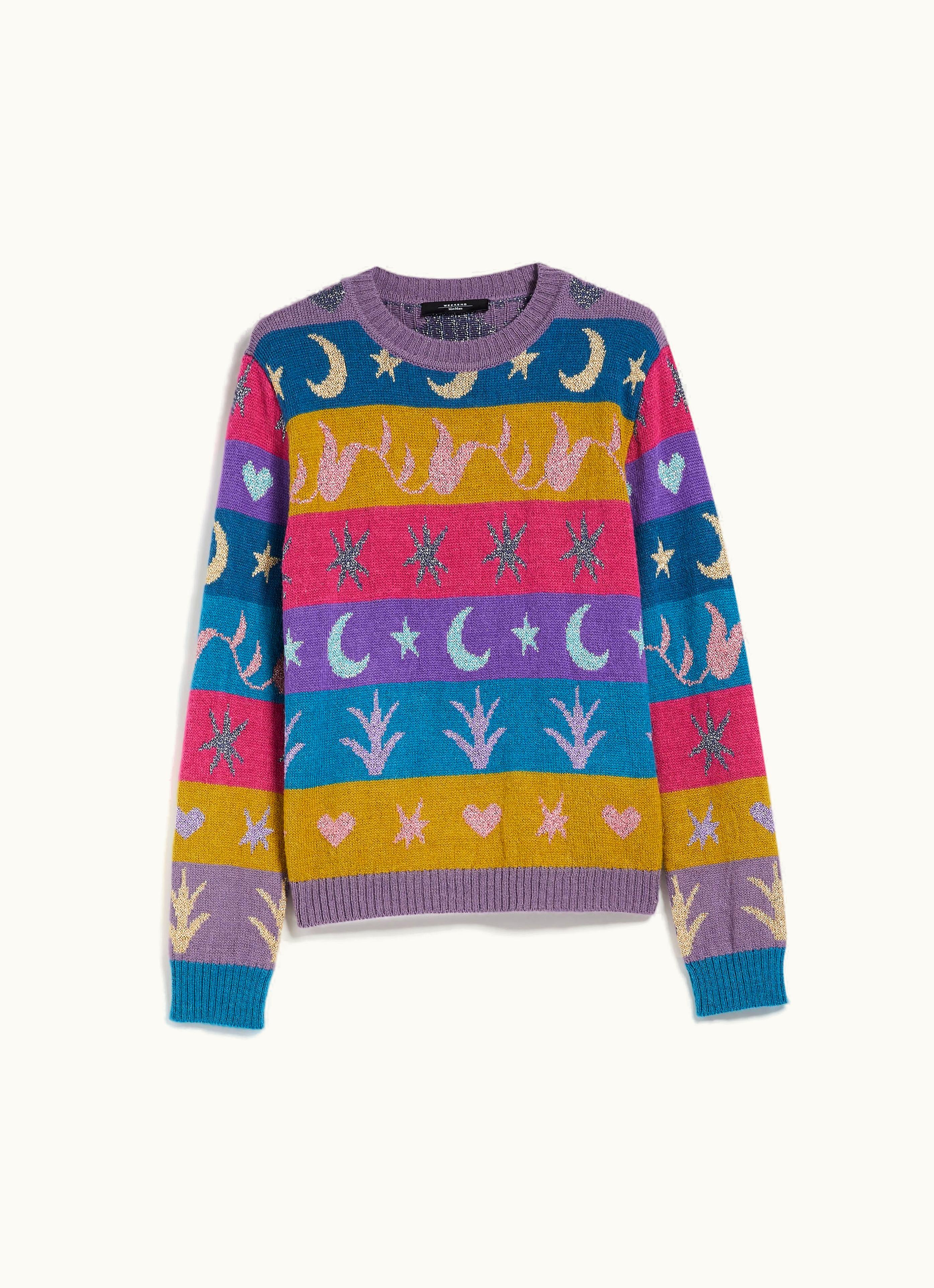 Max Mara Max Mara Jacquard-knit Alpaca Wool And Lurex Sweater Multicolour Certosa