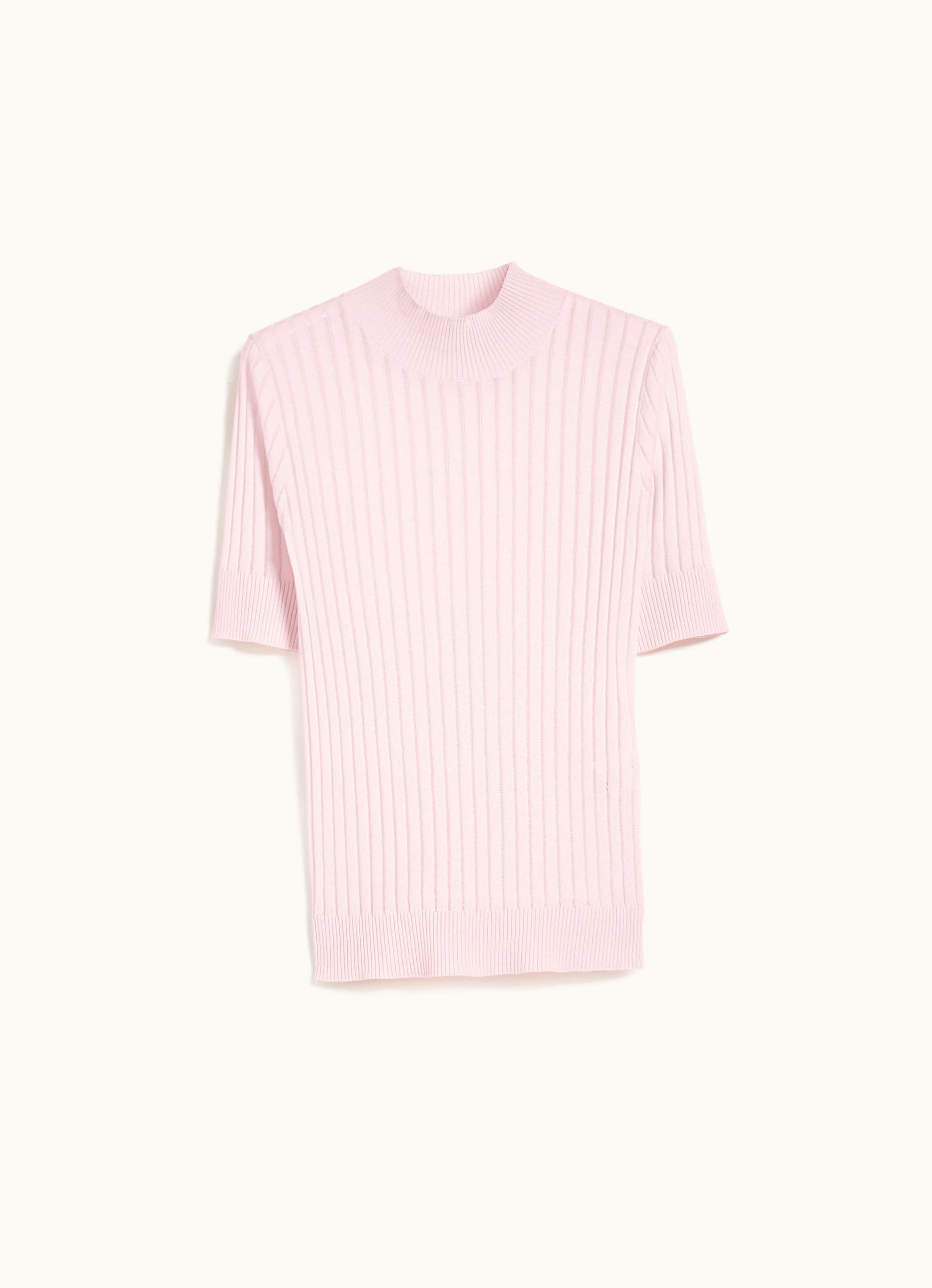 Max Mara Max Mara Wool And Silk Polo Neck Sweater Pink Dilly