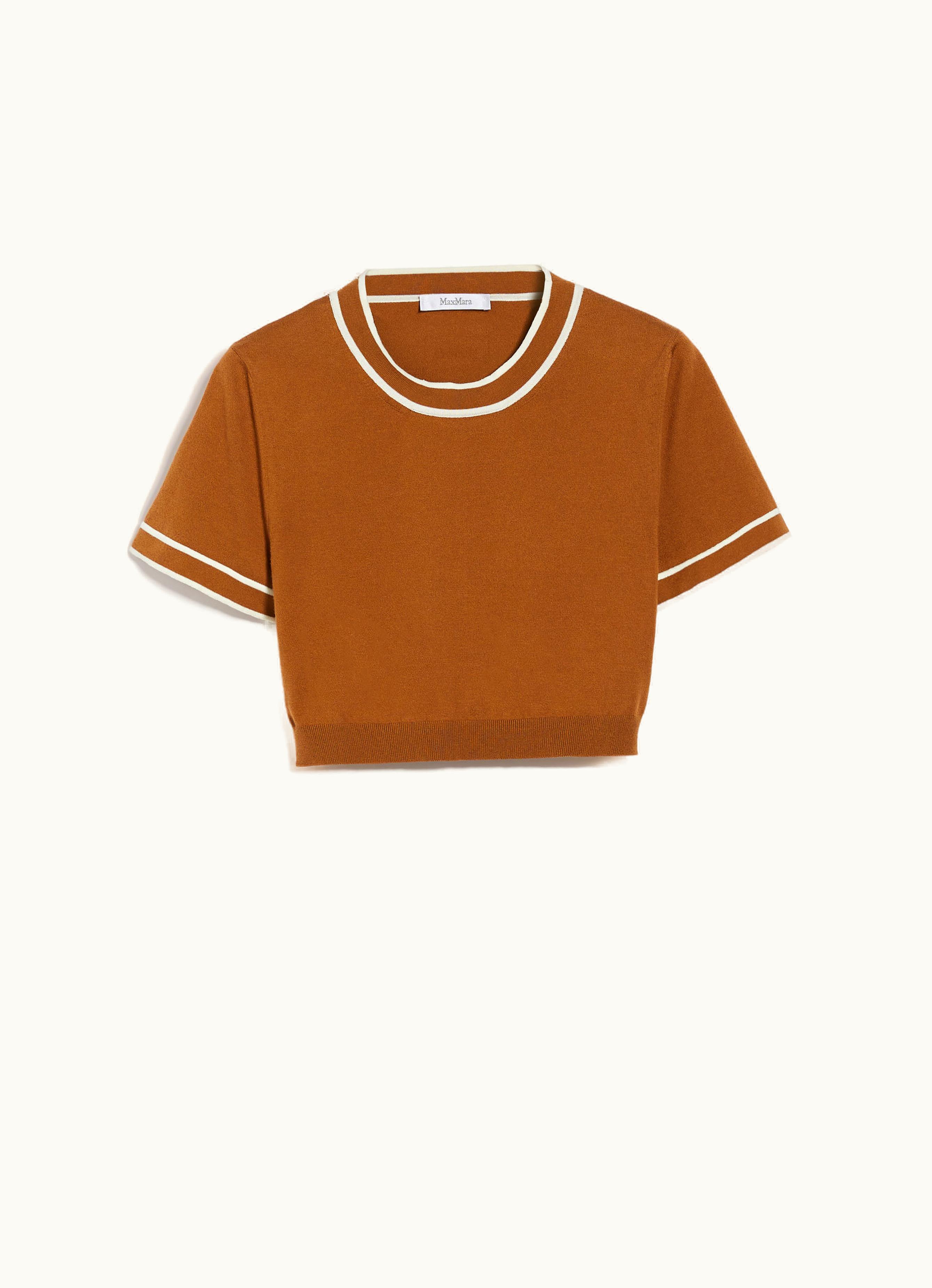 Max Mara Max Mara Cotton Yarn Cropped Jumper Tobacco Uscio