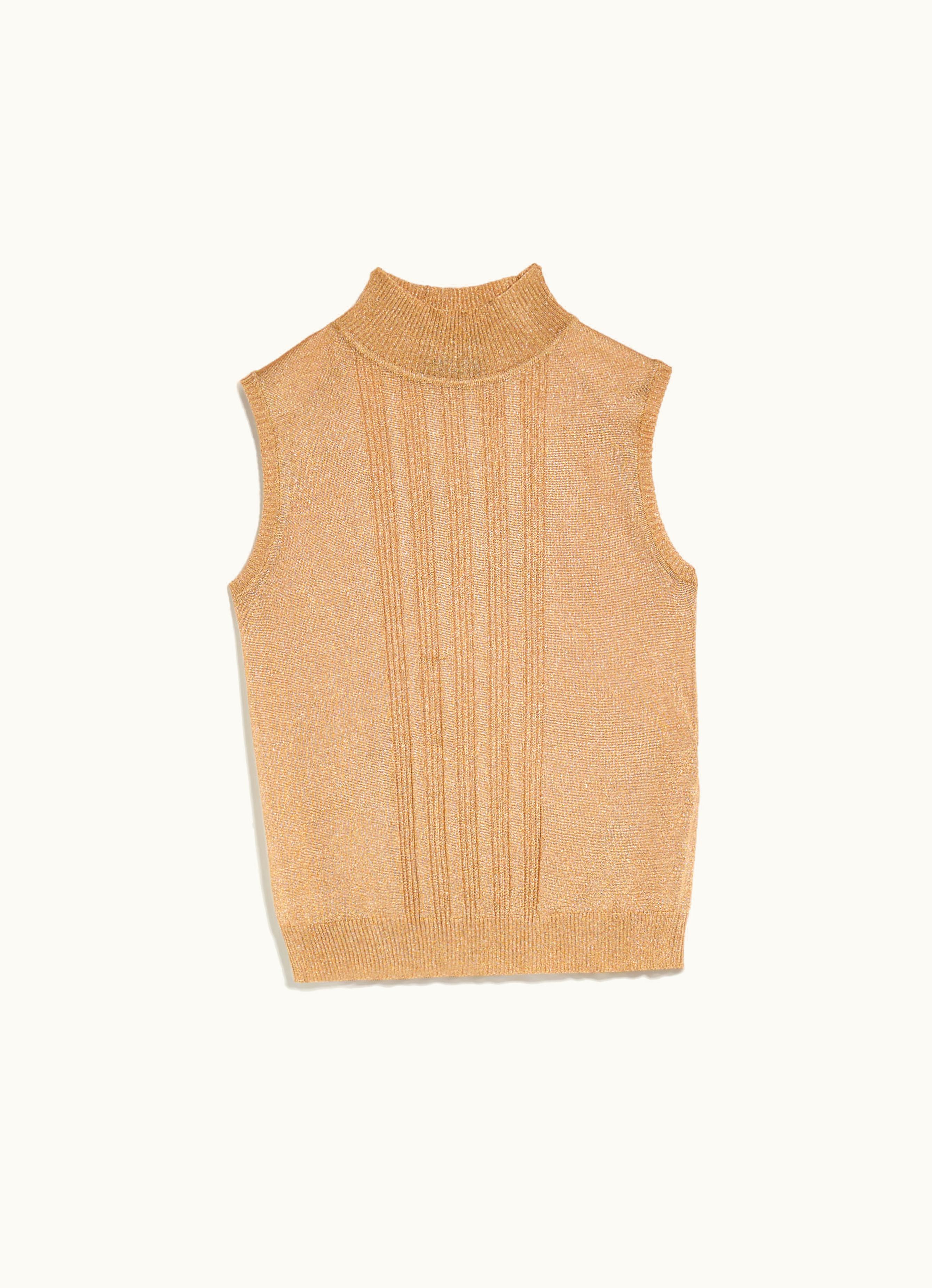 Max Mara Max Mara Viscose And Lurex Knit Top Gold Rodesia