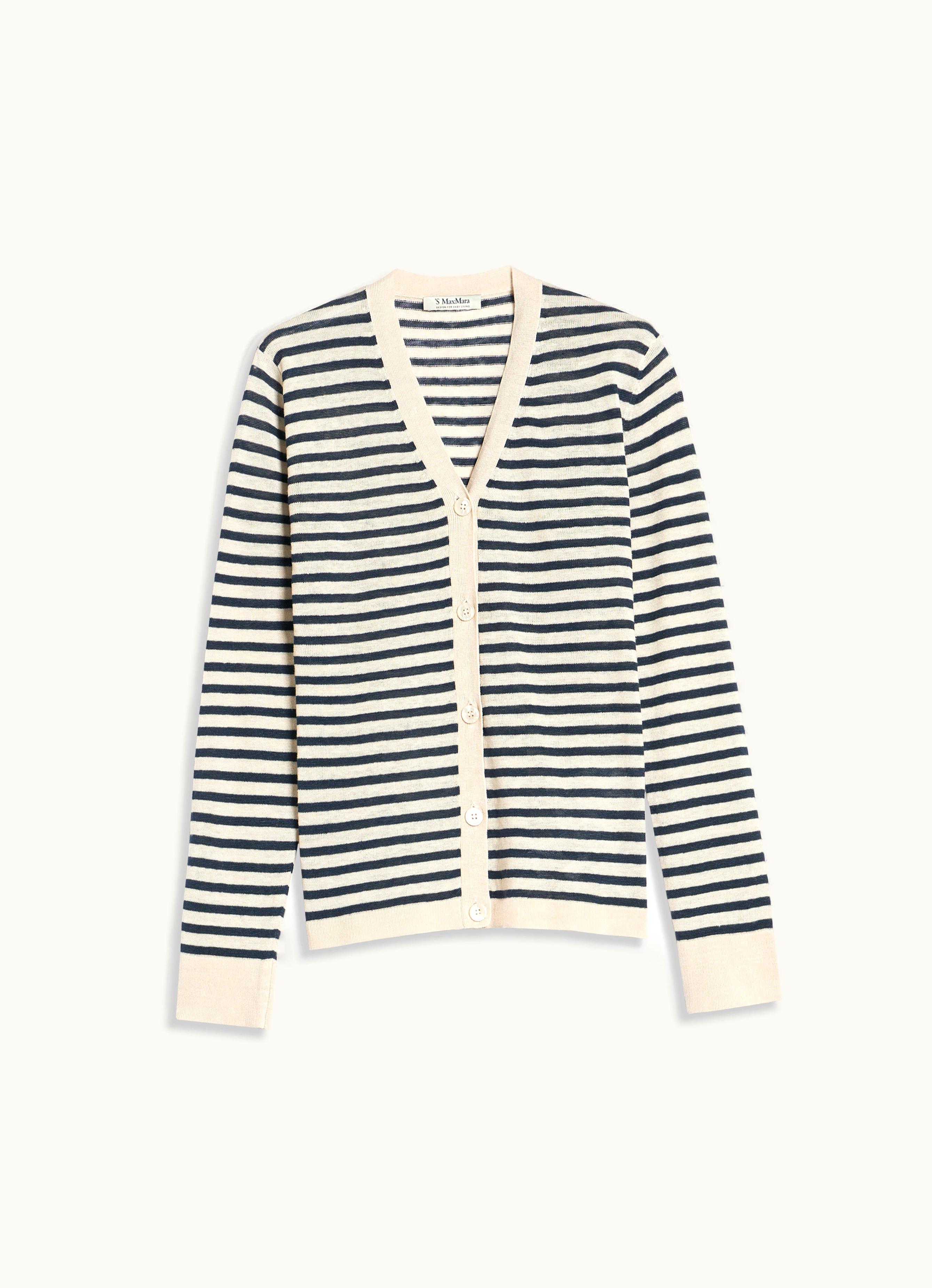 Max Mara Max Mara Linen Yarn Cardigan Ivory Lettera