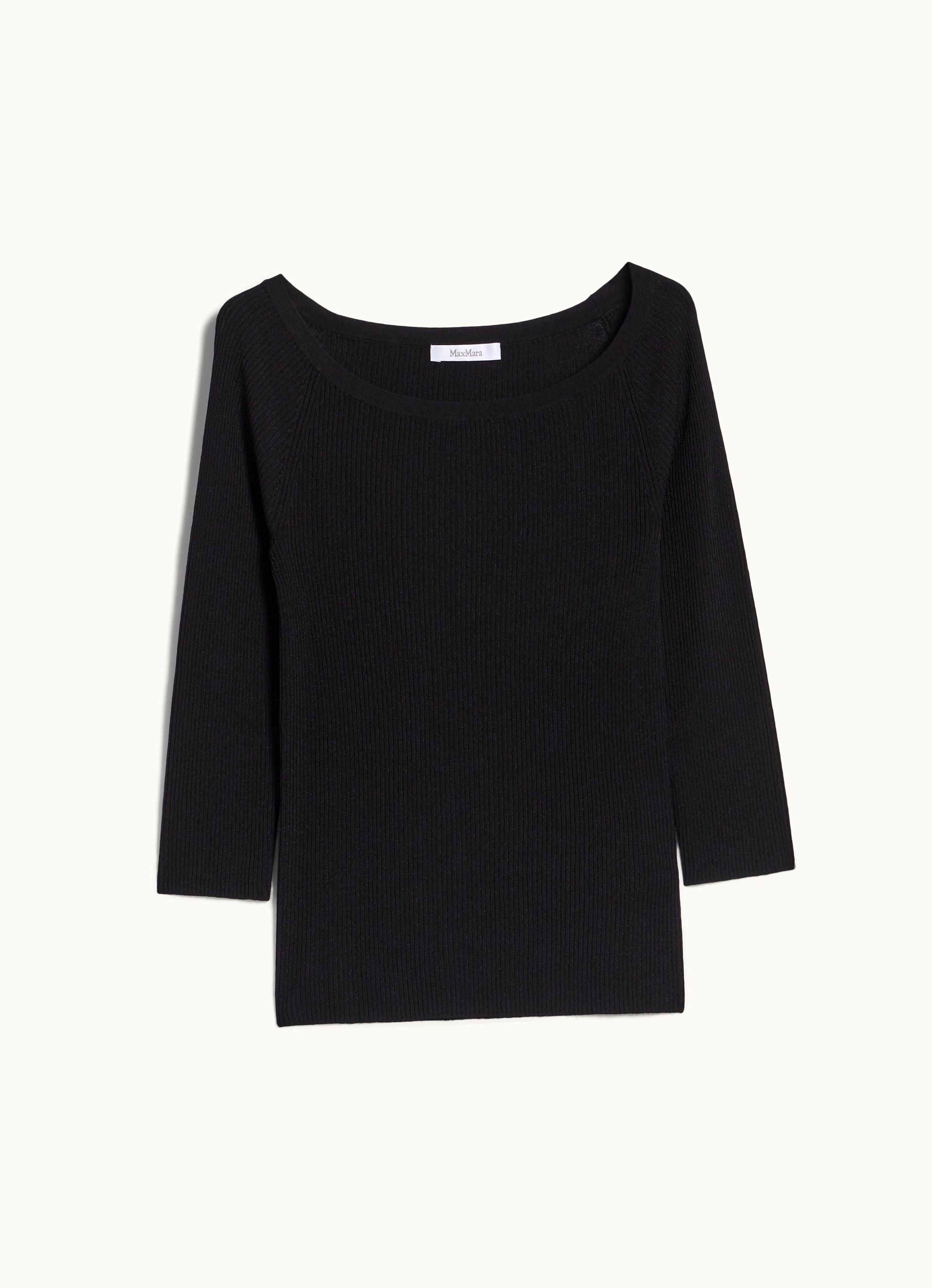 Max Mara Max Mara Viscose Boat Neck Jumper Black Bill