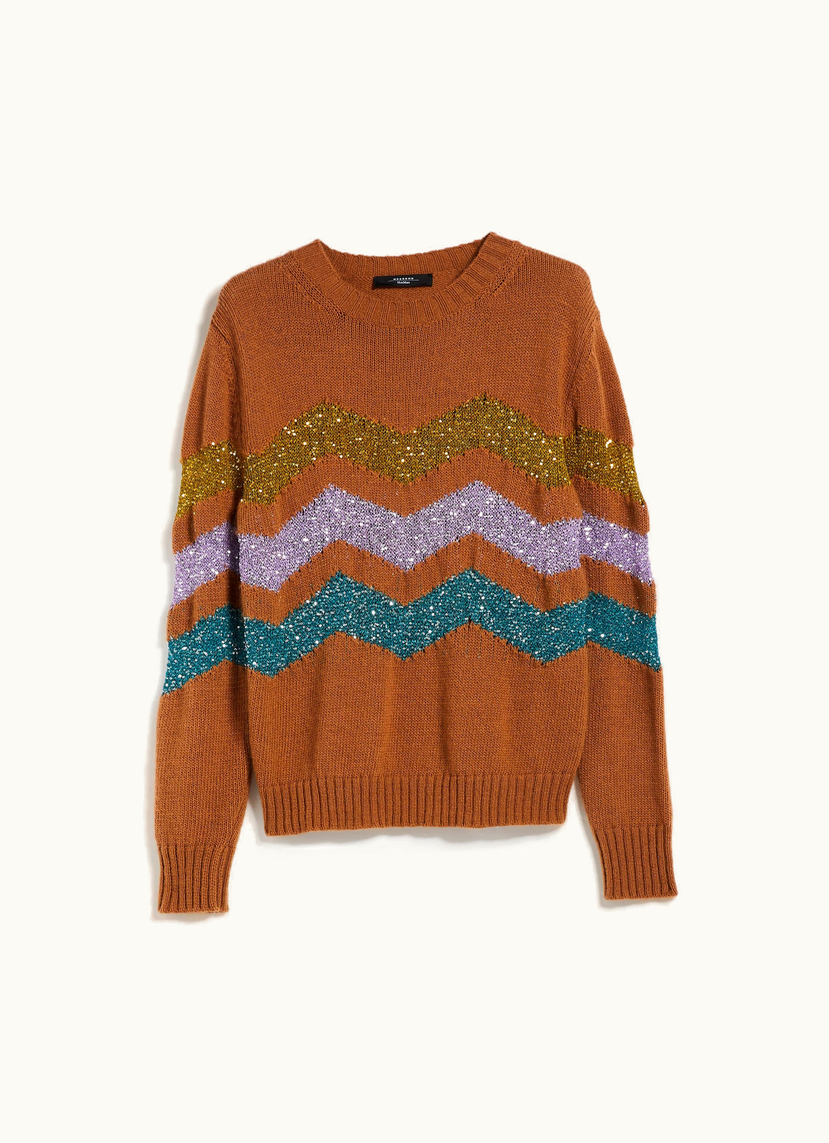 Max Mara Max Mara Sequin-embellished Mohair Yarn Sweater Earth Arnes