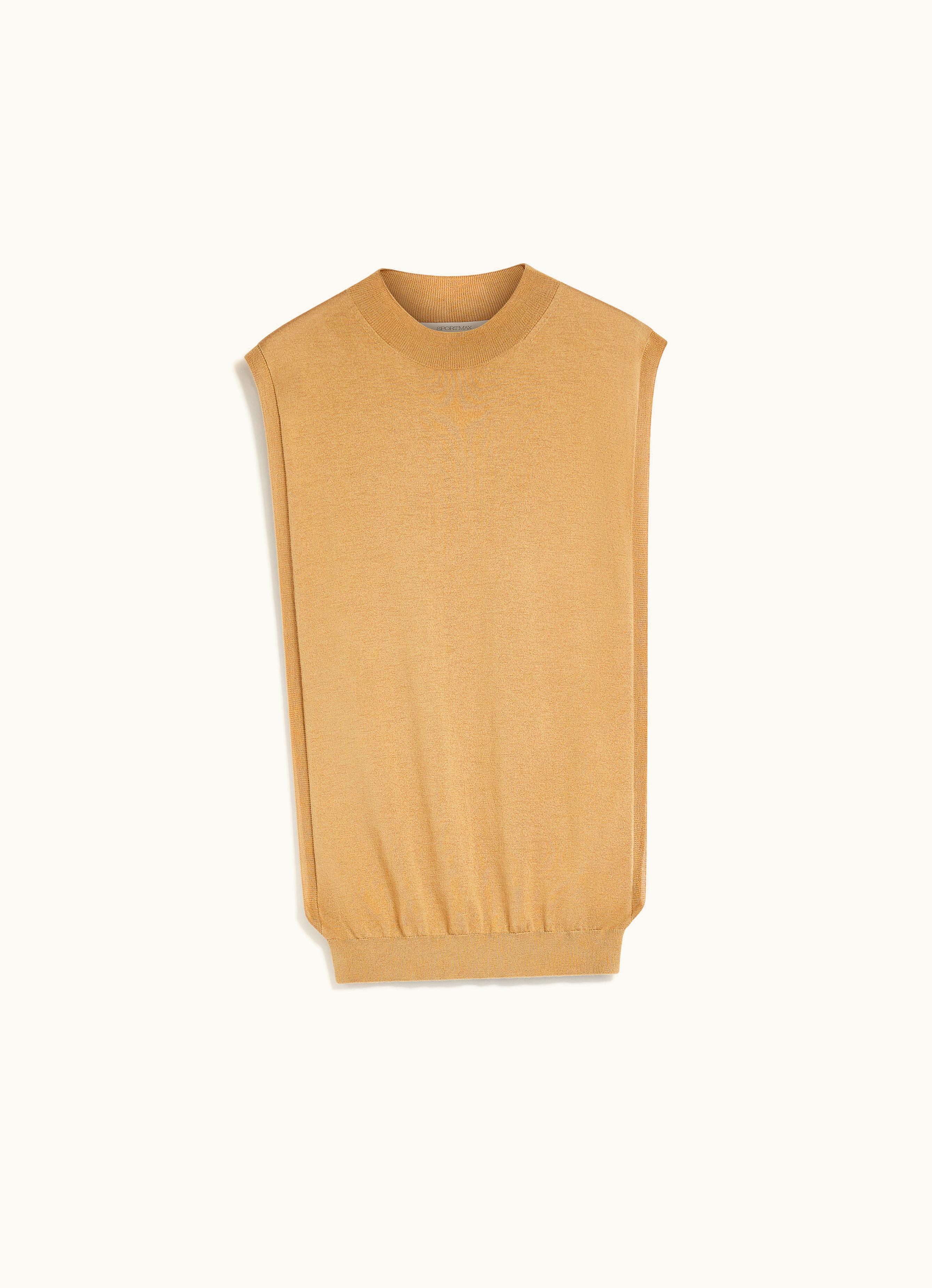 Max Mara Max Mara Sleeveless Wool And Silk Sweater Beige Odissea