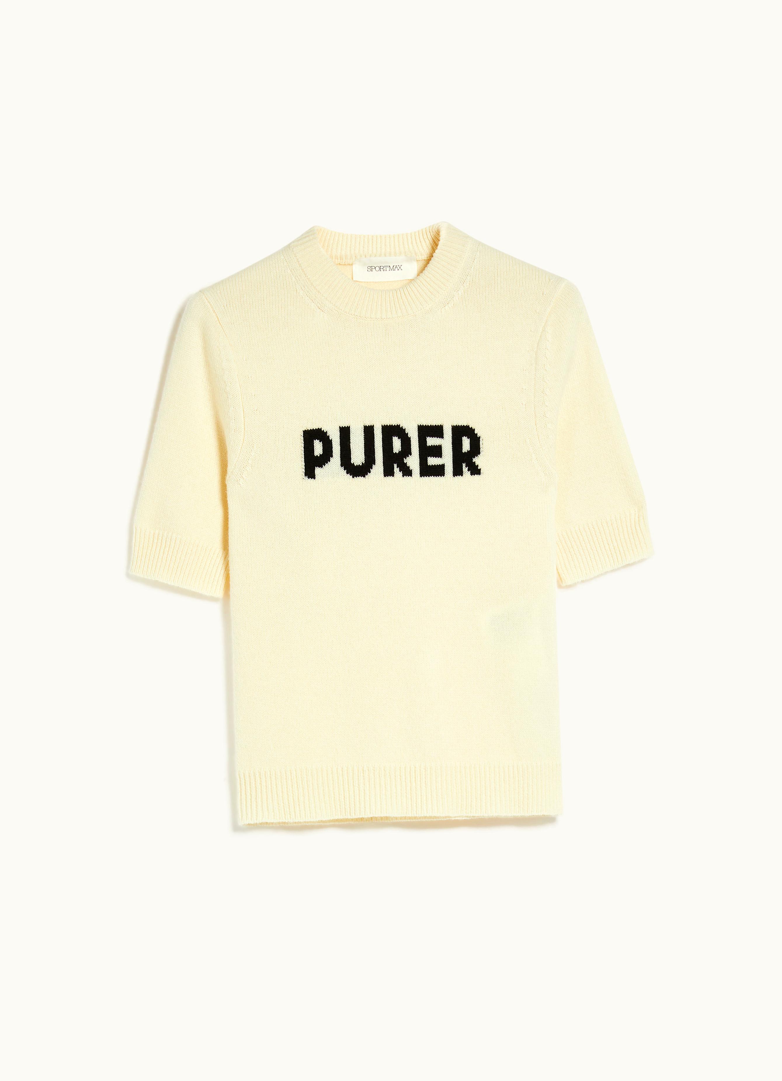 Max Mara Max Mara Wool And cashmere-knit T-shirt Vanilla Unisono