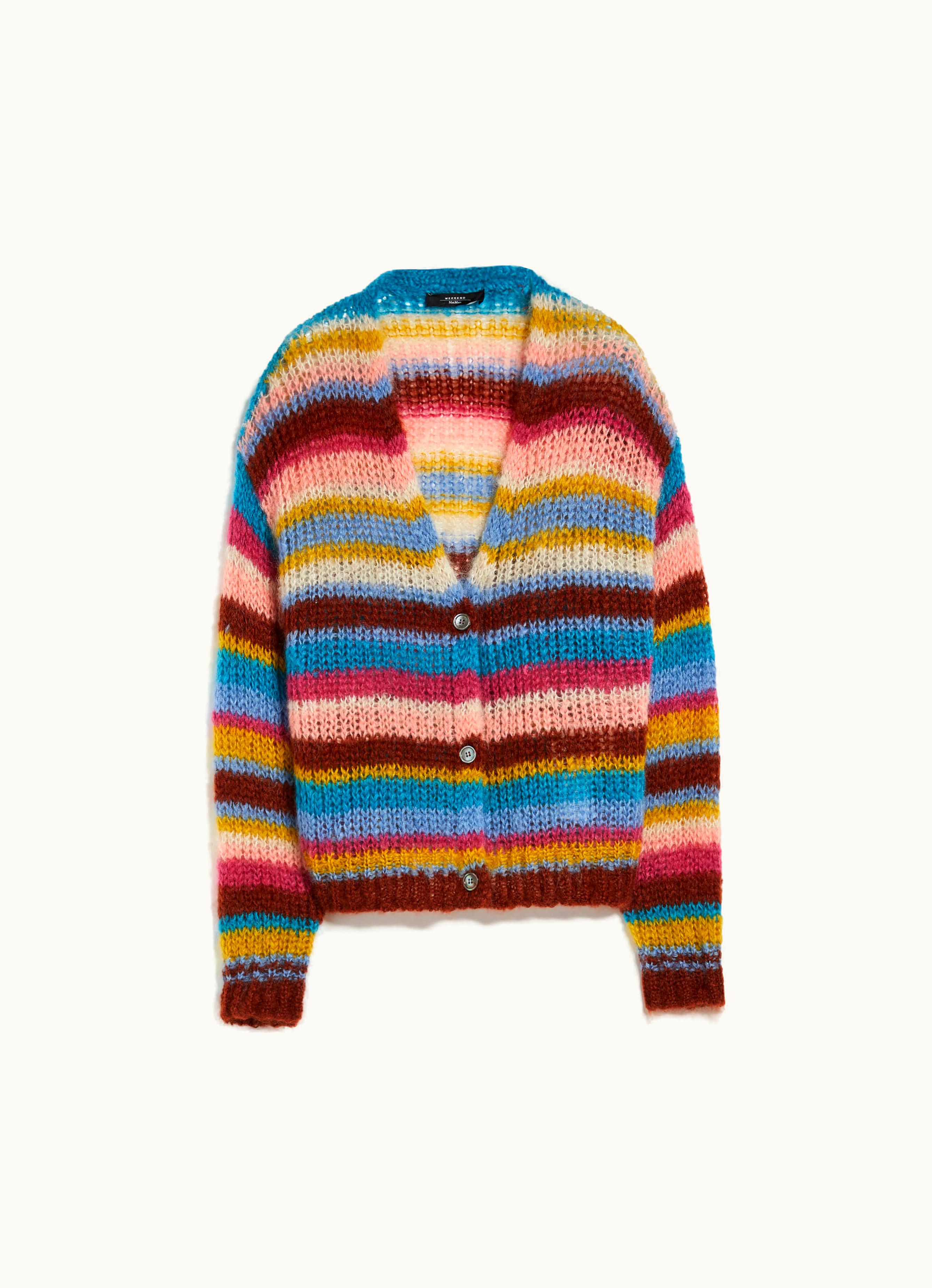 Max Mara Max Mara Oversized rib-knit Mohair Cardigan Multicolour Gerarda