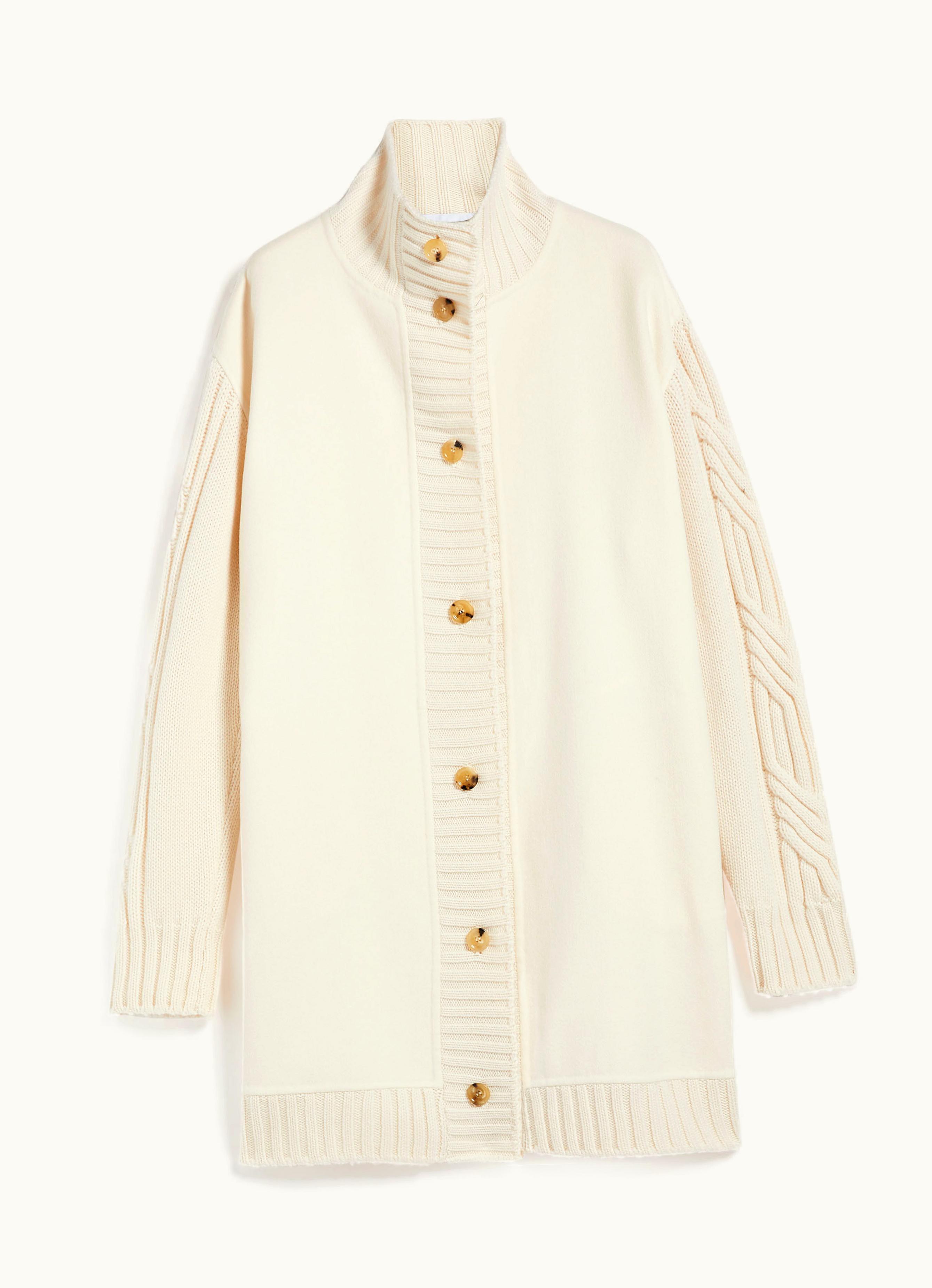 Max Mara Max Mara Long Wool And Cashmere Cardigan Ivory Alcazar