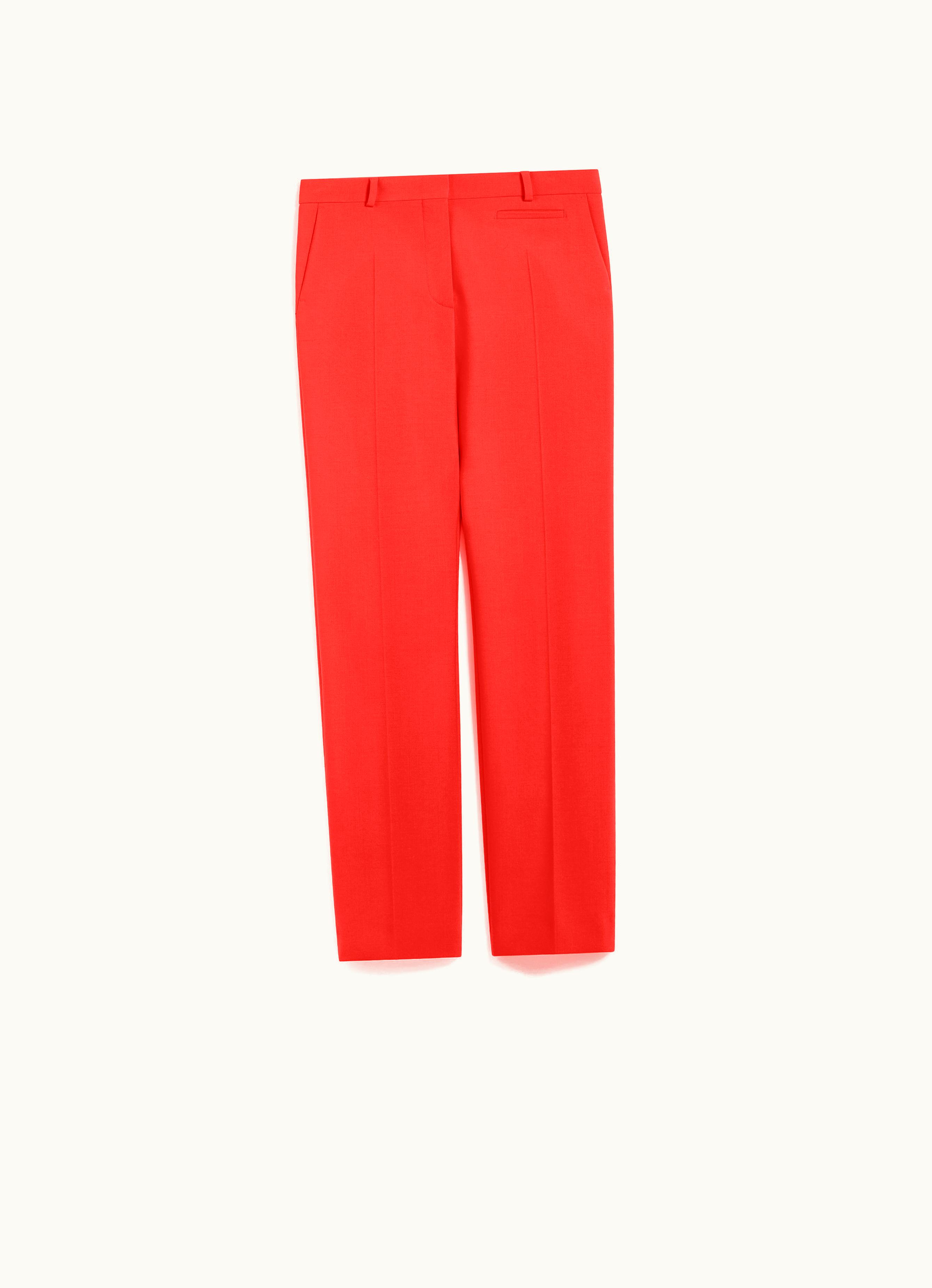 Max Mara Max Mara Slim-fit Stretch Wool Trousers Coral Romagna