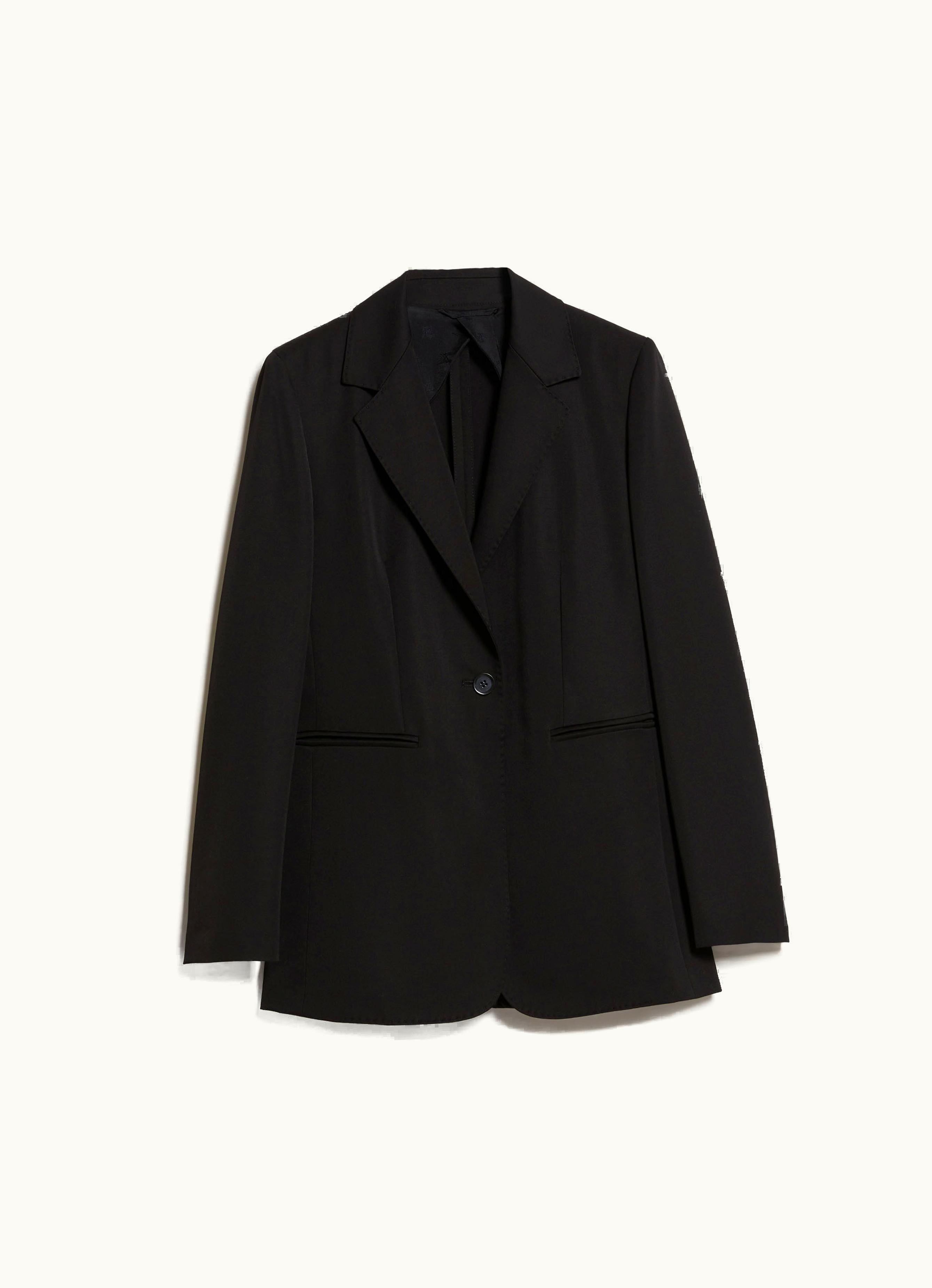 Max Mara Max Mara Wool And Mohair semi-fitted Blazer Black Sandalo