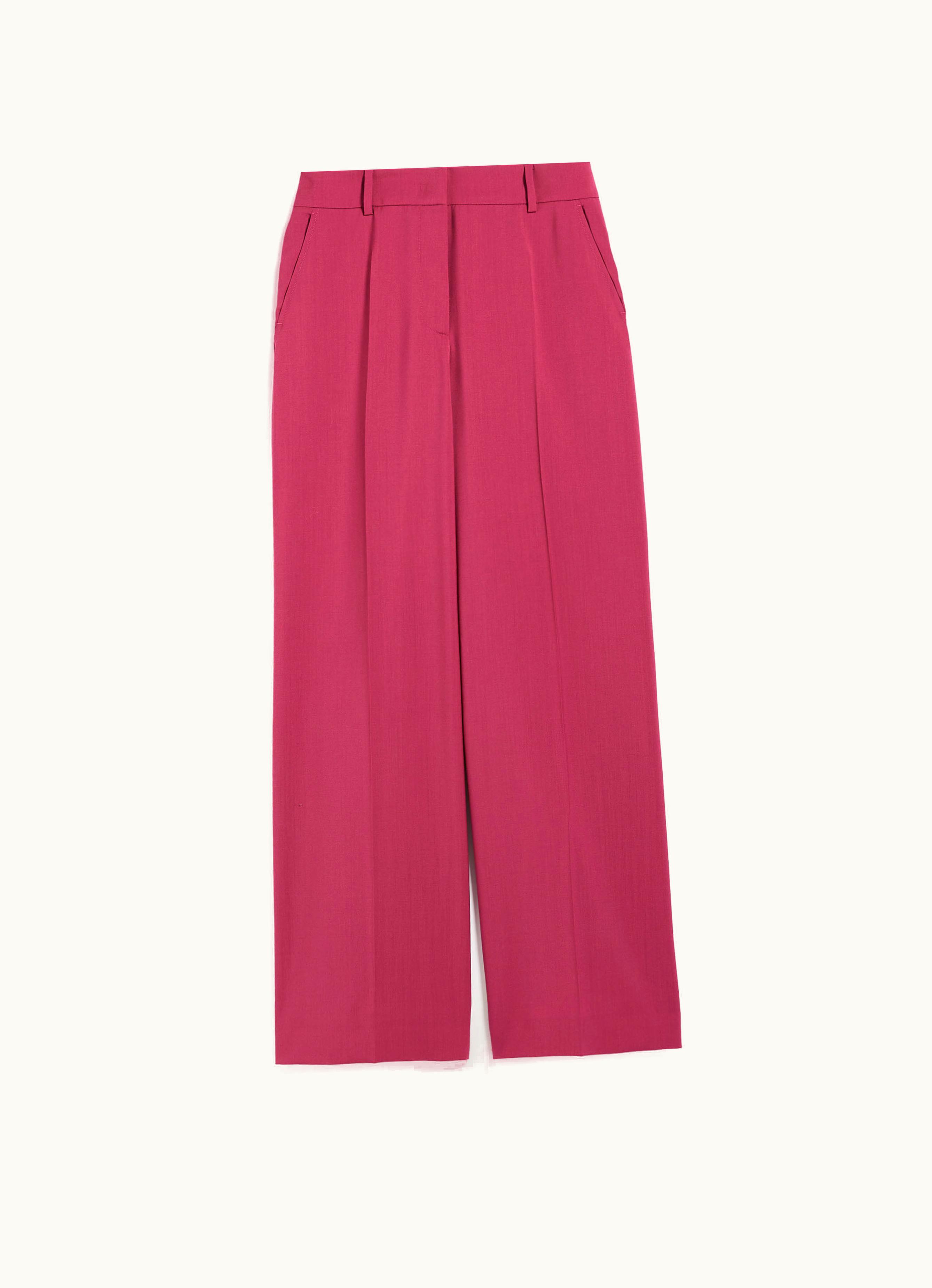 Max Mara Max Mara Woollen Cloth Palazzo Trousers Fuchsia Visivo
