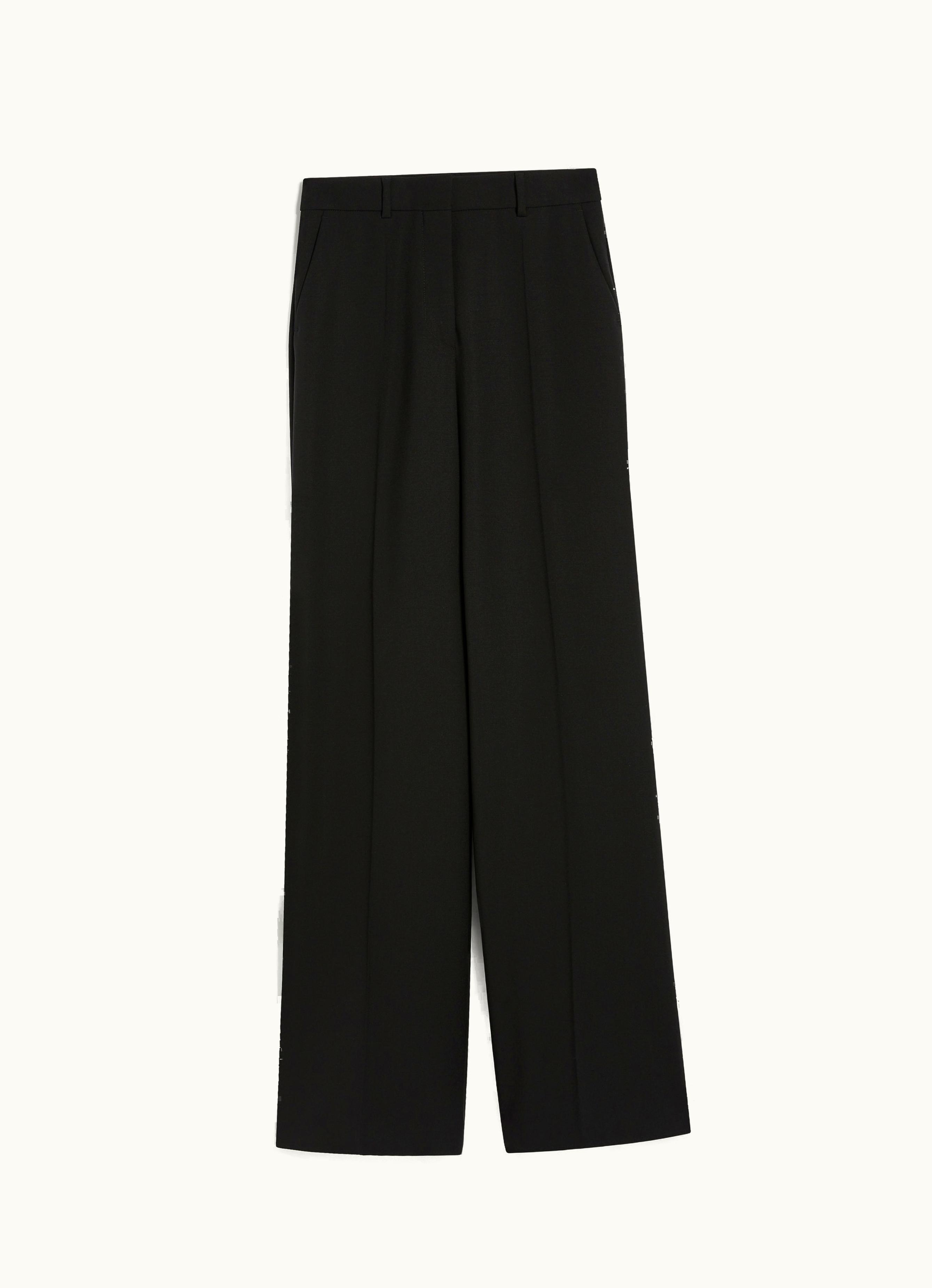 Max Mara Max Mara Flared Stretch Wool Trousers Black Oxalis