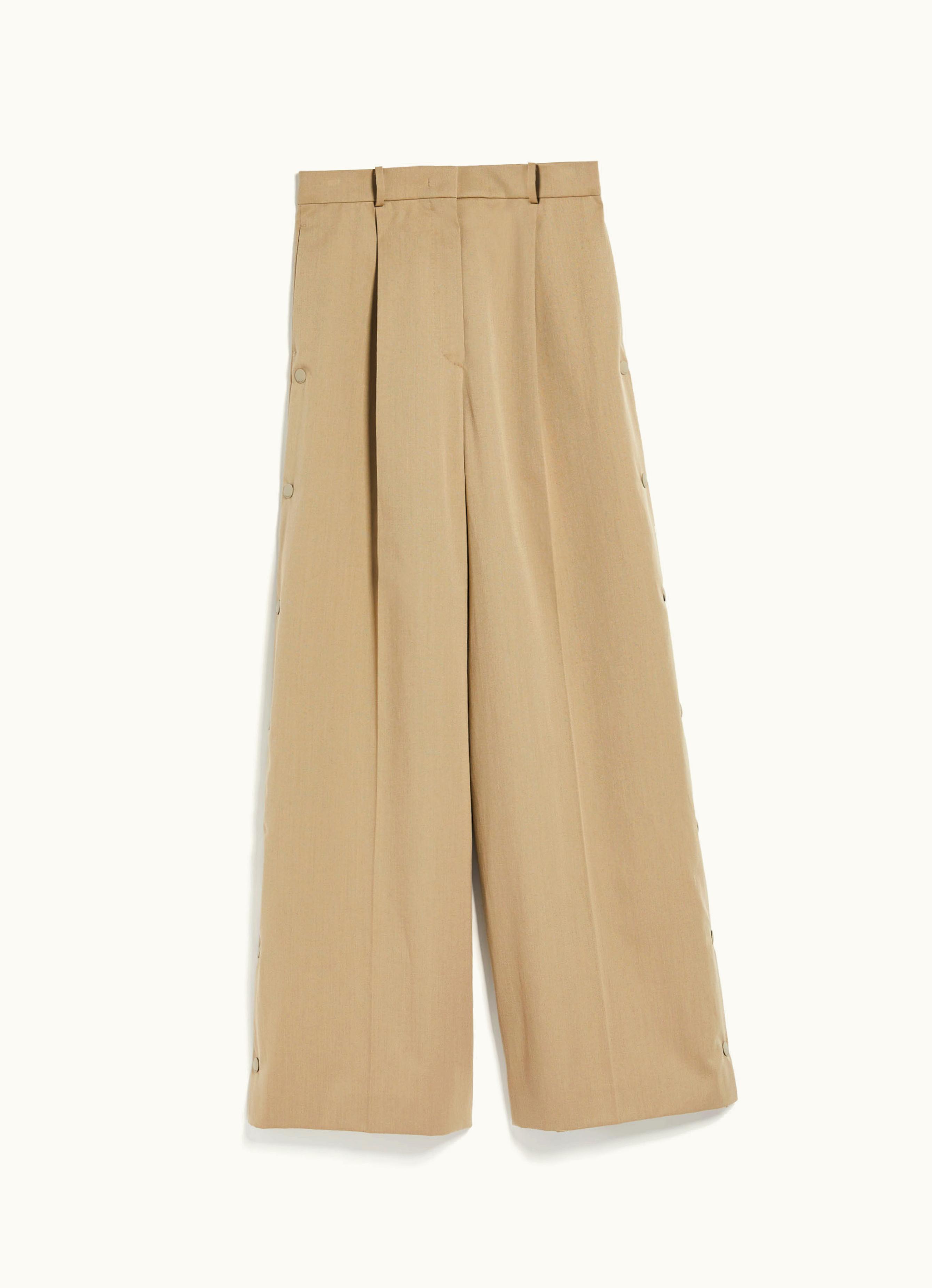 Max Mara Max Mara Wool And Mohair wide-leg Trousers Sand Segale