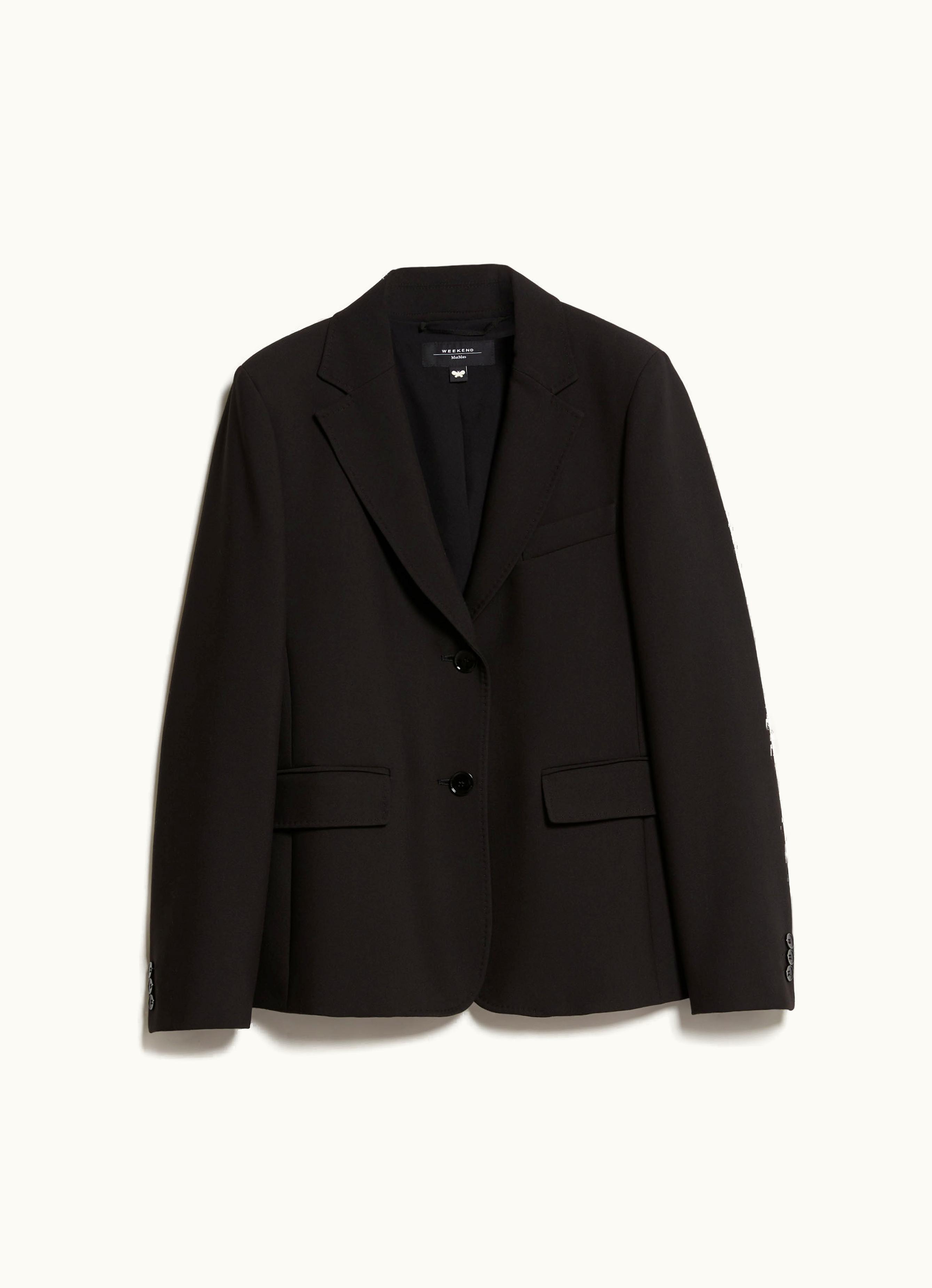 Max Mara Max Mara Stretch Viscose Canvas Blazer Black Uva