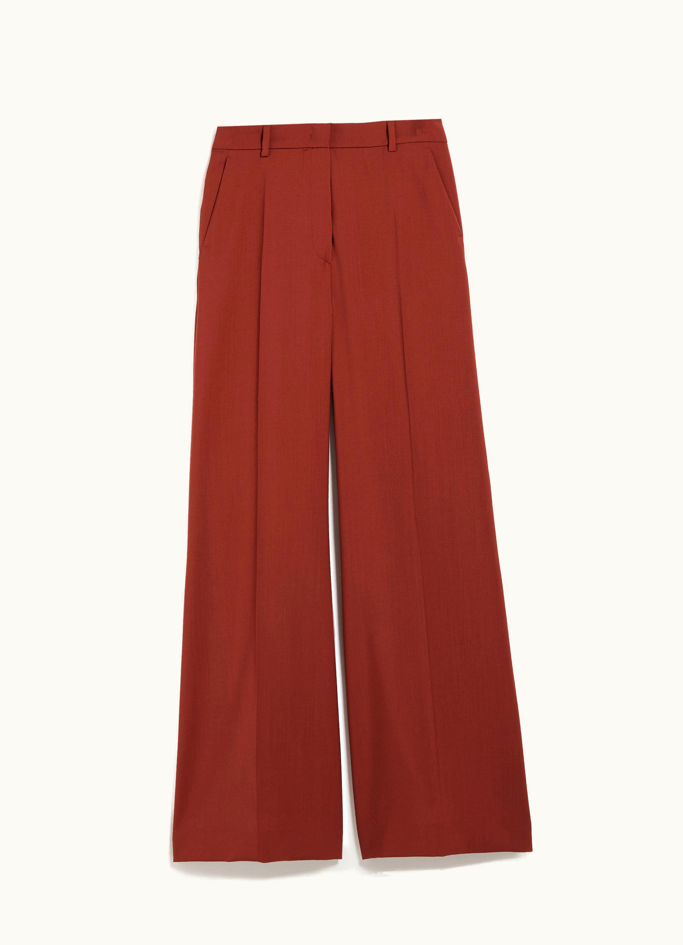 Max Mara Max Mara Flared Woollen Cloth Trousers Rust Sonale