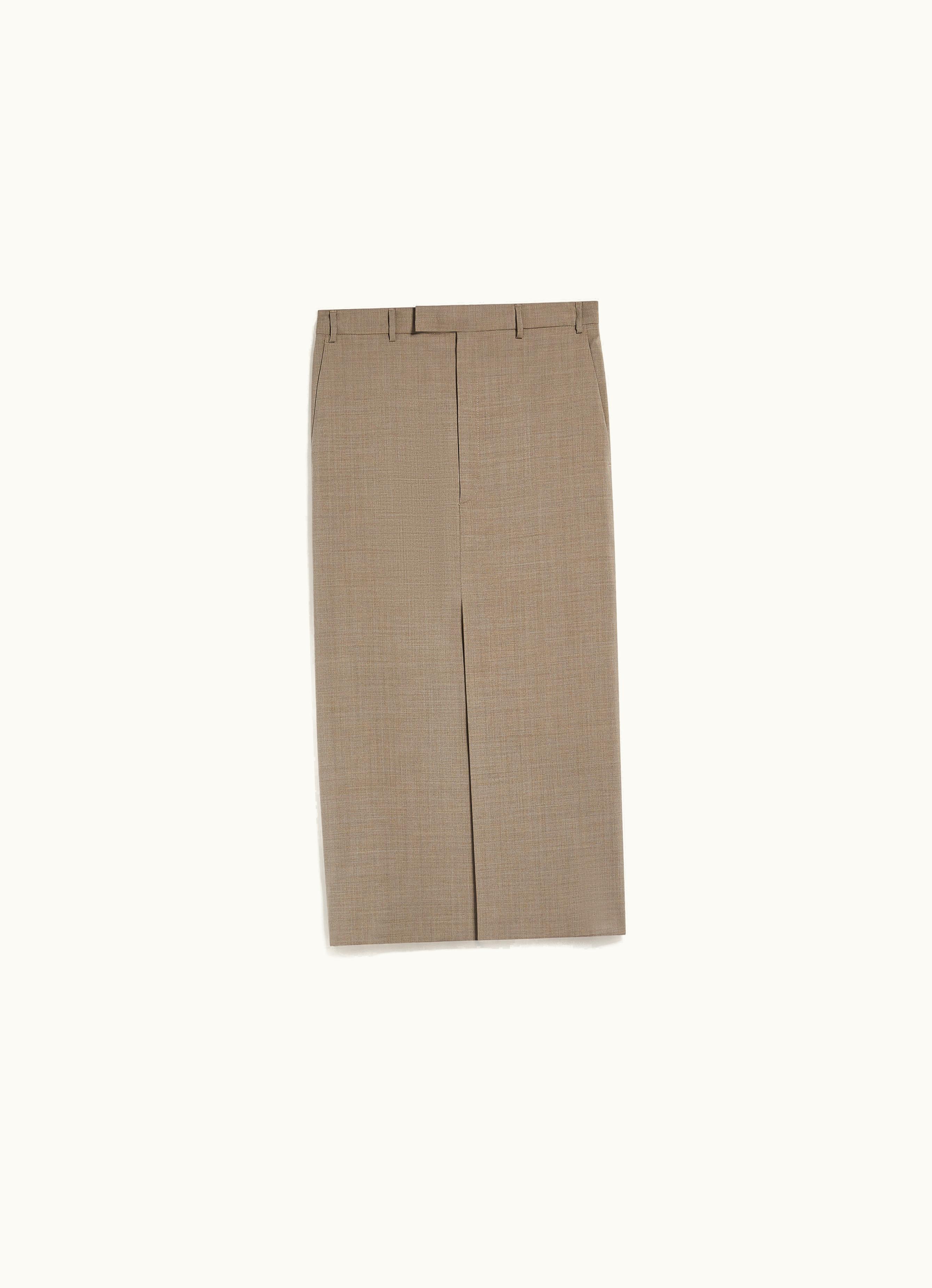 Max Mara Max Mara Stretch Wool Midi Skirt Turtledove Atollo