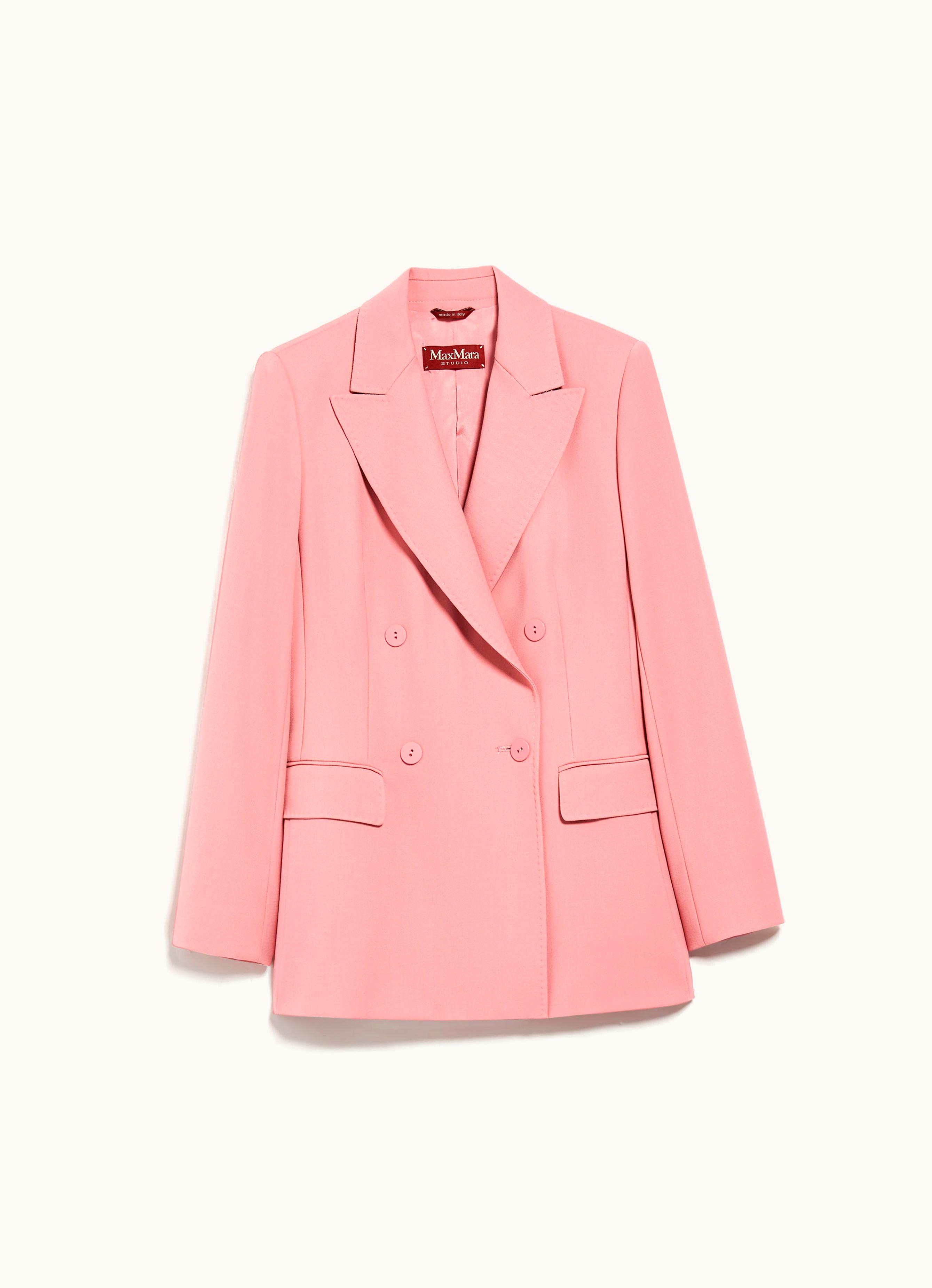 Max Mara Max Mara Double-breasted Wool Crepe Blazer Dark Pink Caucaso